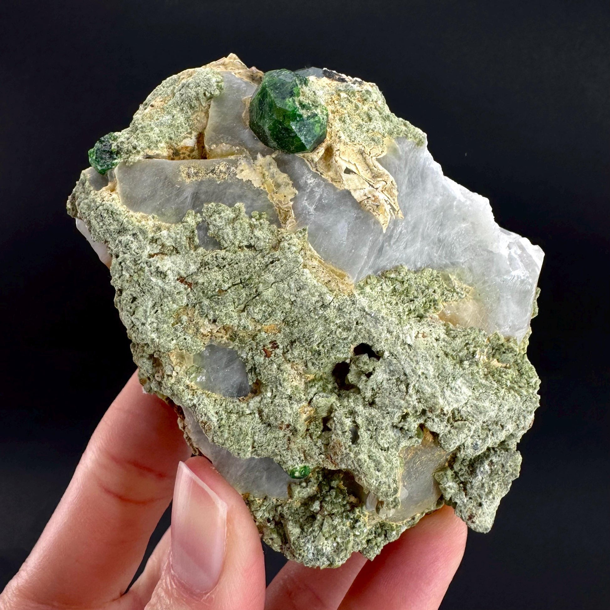 Demantoid Garnet on Matrix | Green Crystal, Rare Mineral Specimen