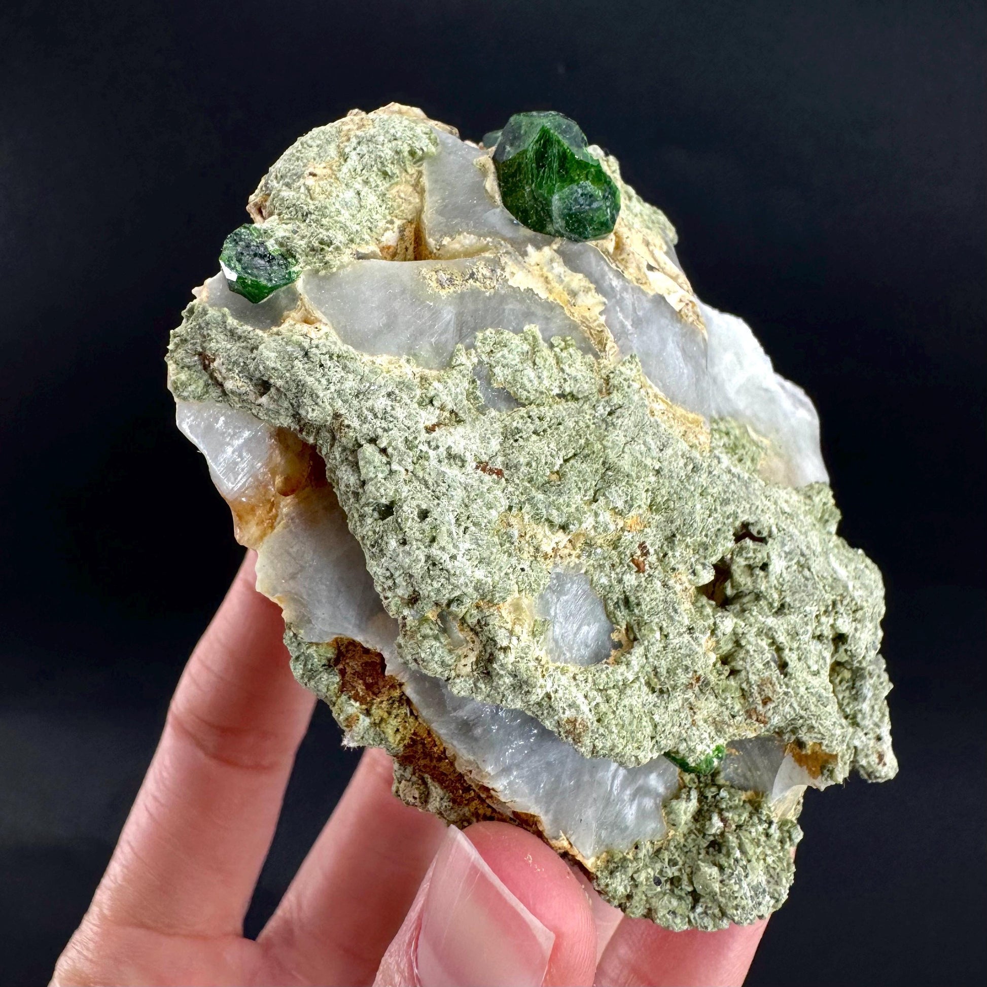 Demantoid Garnet on Matrix | Green Crystal, Rare Mineral Specimen