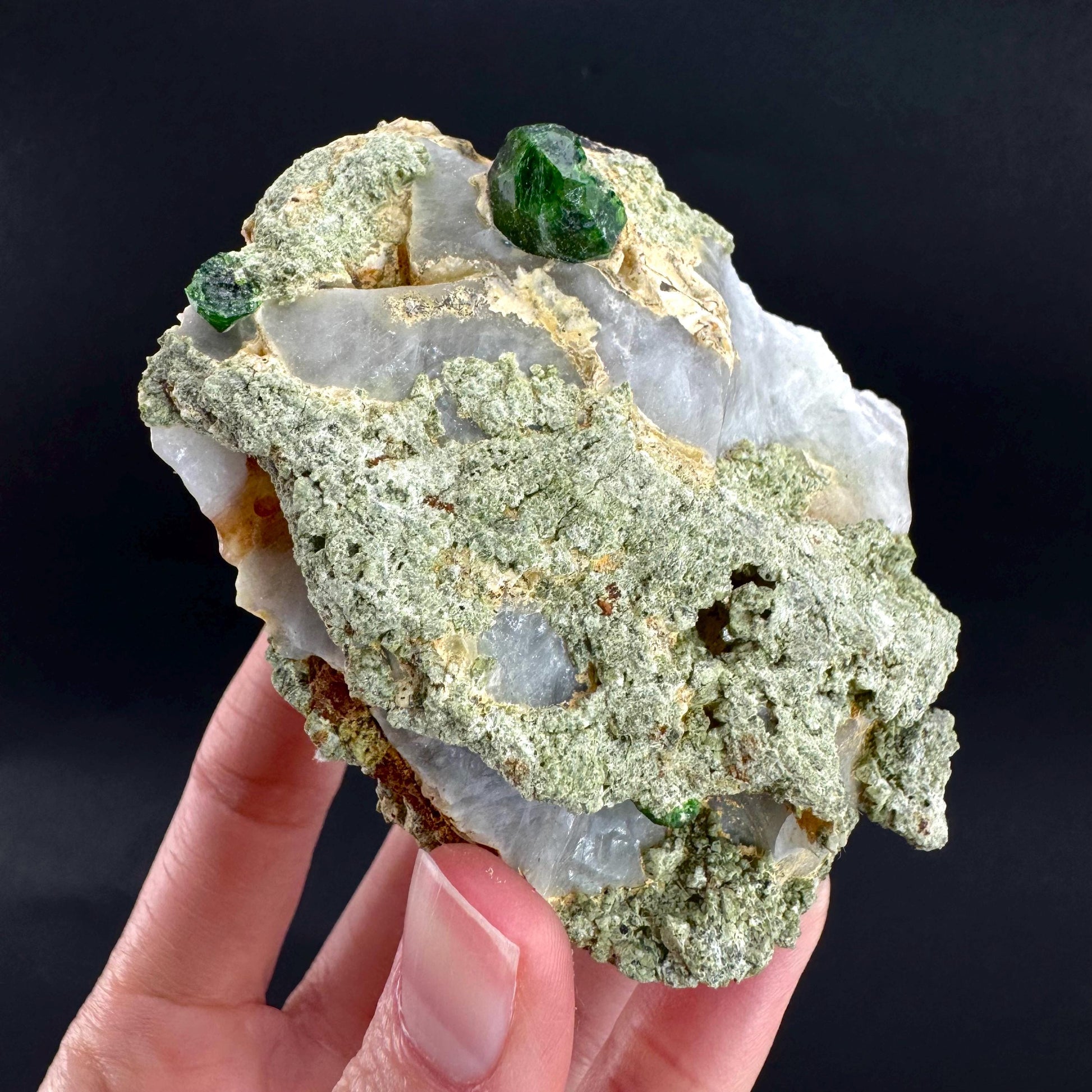 Demantoid Garnet on Matrix | Green Crystal, Rare Mineral Specimen