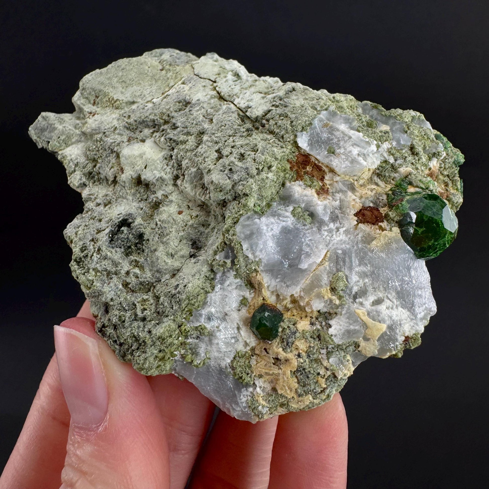 Demantoid Garnet on Matrix | Green Crystal, Rare Mineral Specimen