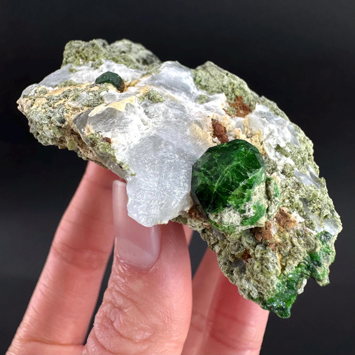 Demantoid Garnet on Matrix | Green Crystal, Rare Mineral Specimen