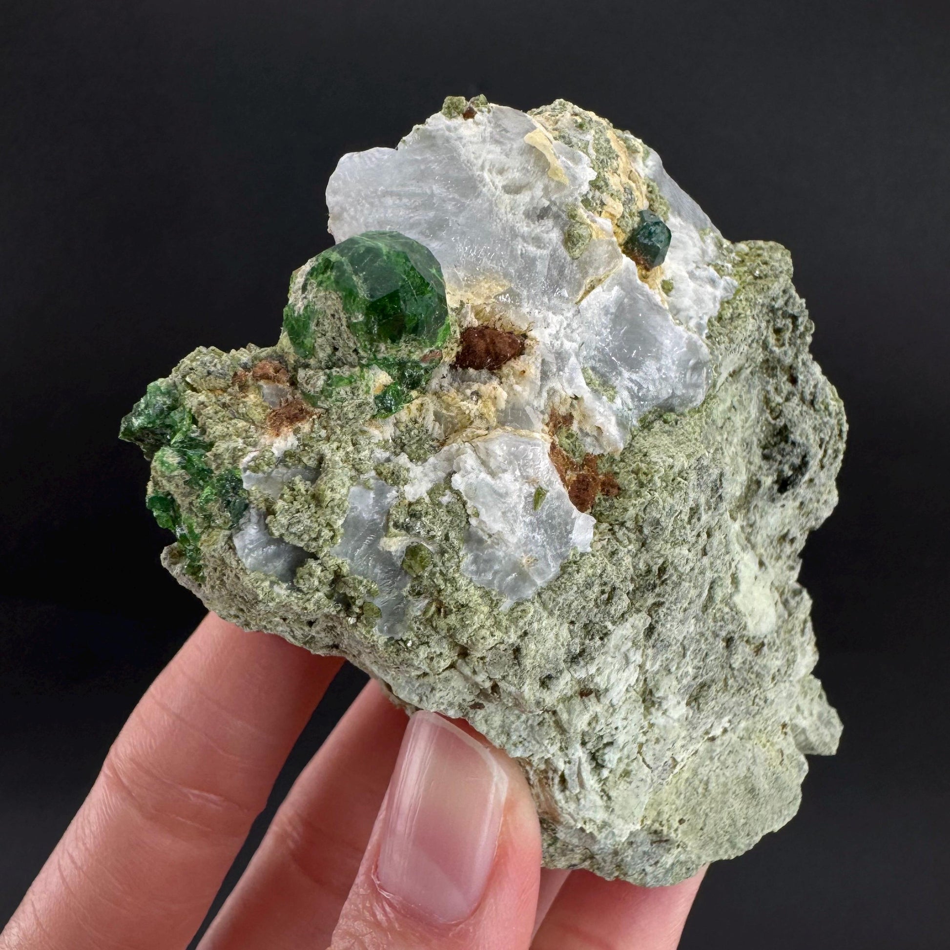 Demantoid Garnet on Matrix | Green Crystal, Rare Mineral Specimen