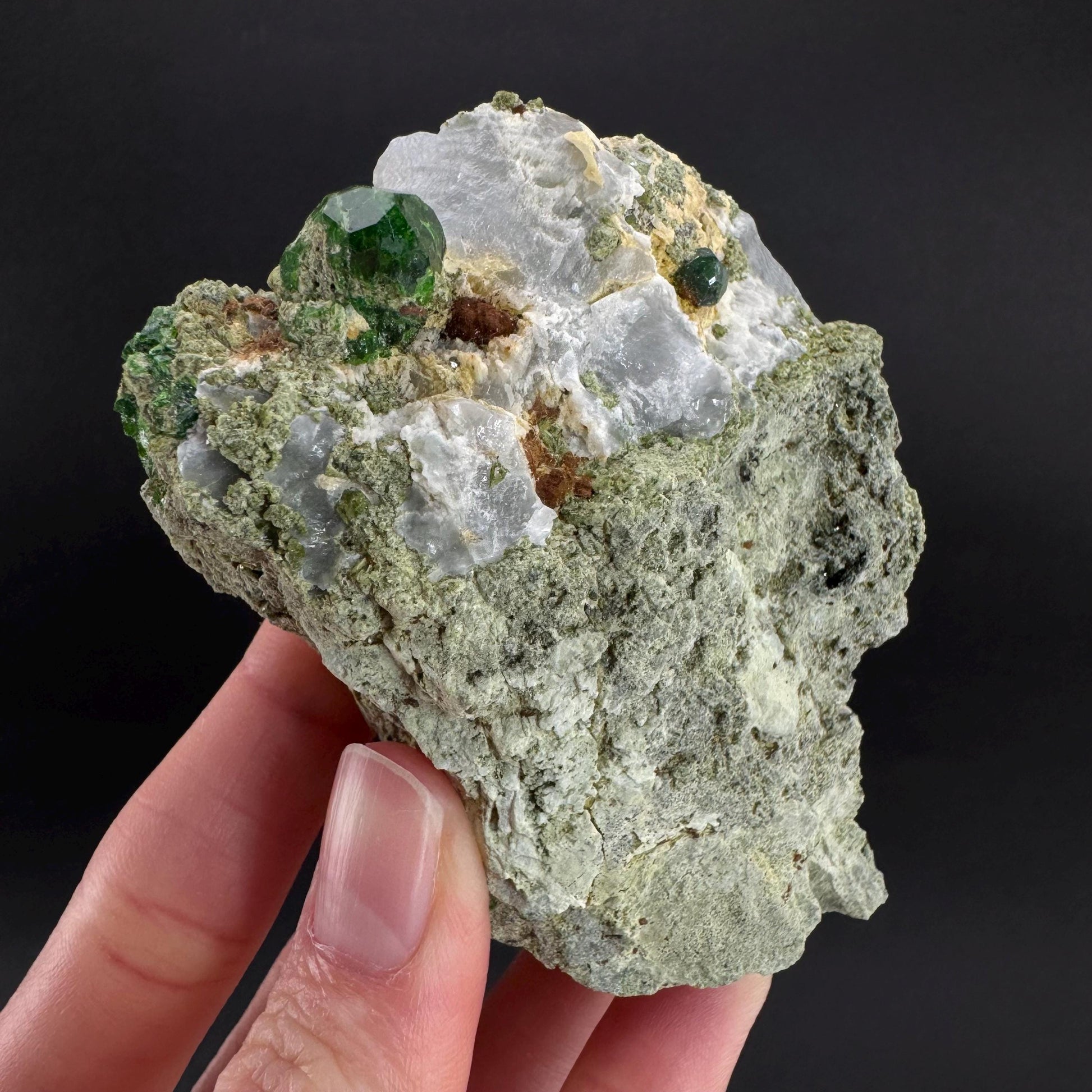 Demantoid Garnet on Matrix | Green Crystal, Rare Mineral Specimen