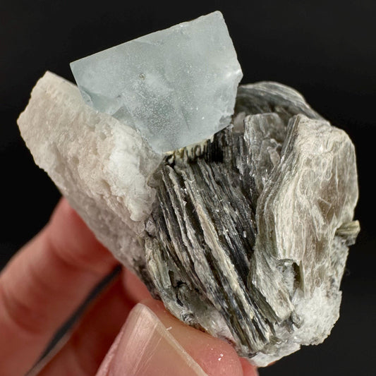 Aquamarine with Muscovite | natural blue crystal, mineral specimen from Pakistan