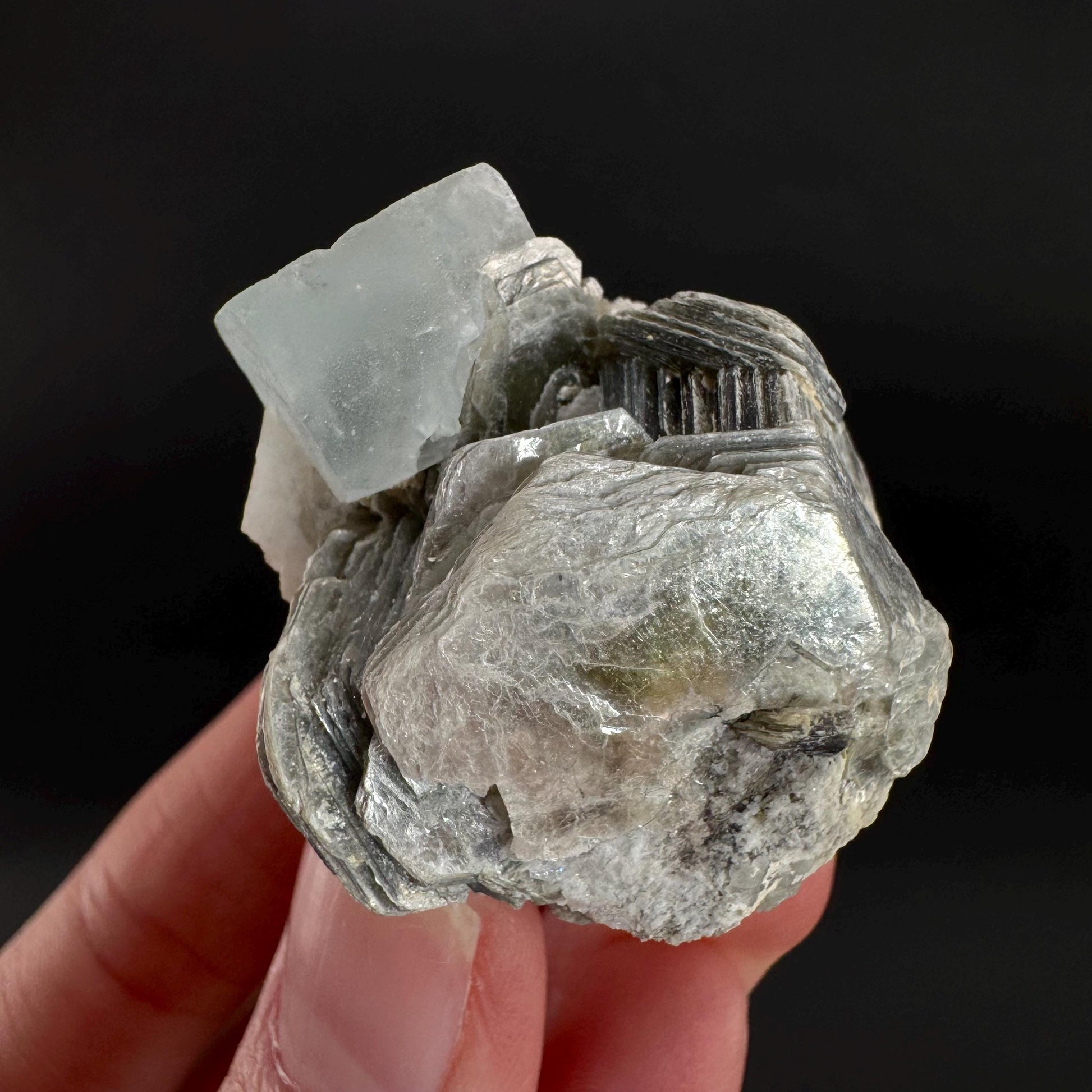 Aquamarine with Muscovite | natural blue crystal, mineral specimen from Pakistan