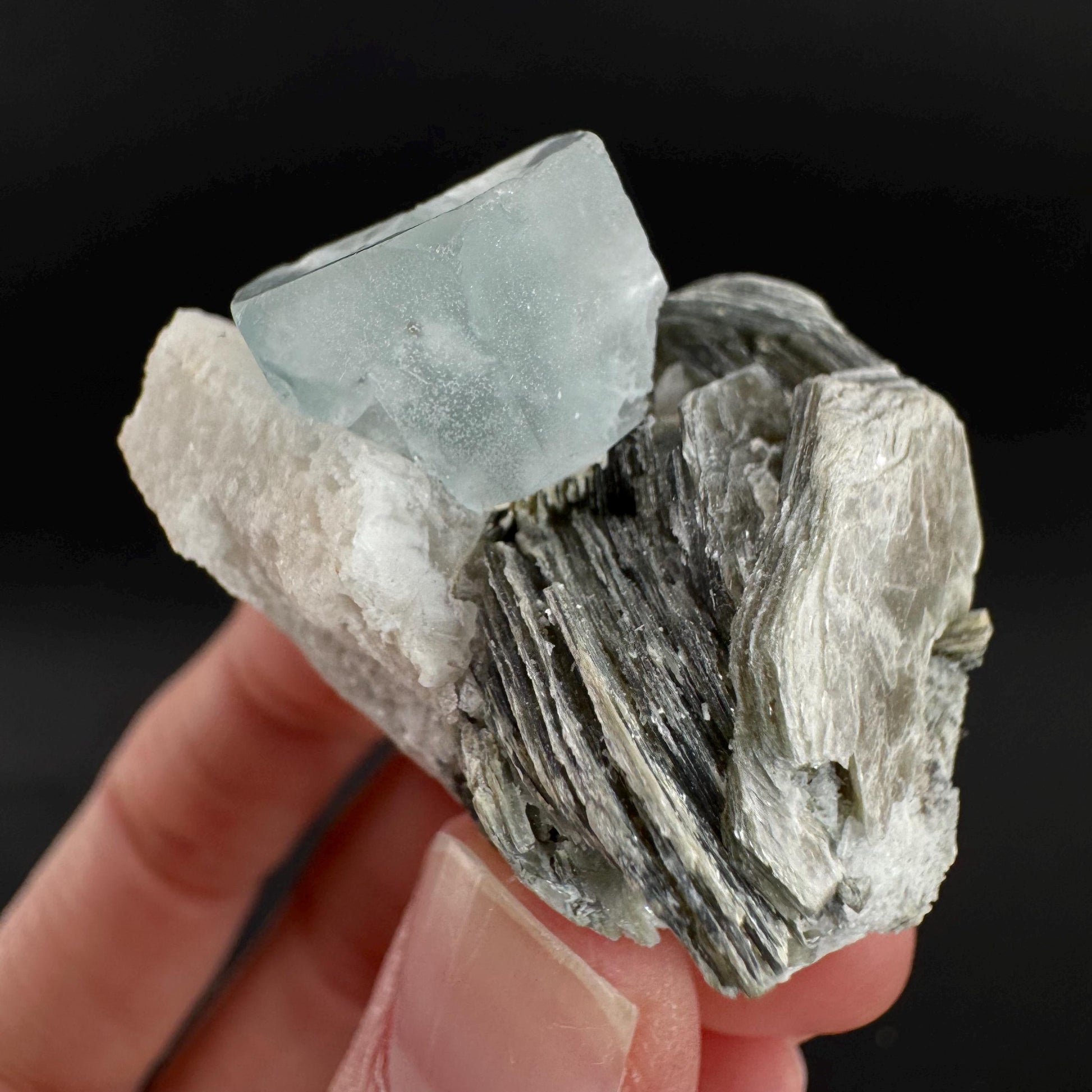 Aquamarine with Muscovite | natural blue crystal, mineral specimen from Pakistan