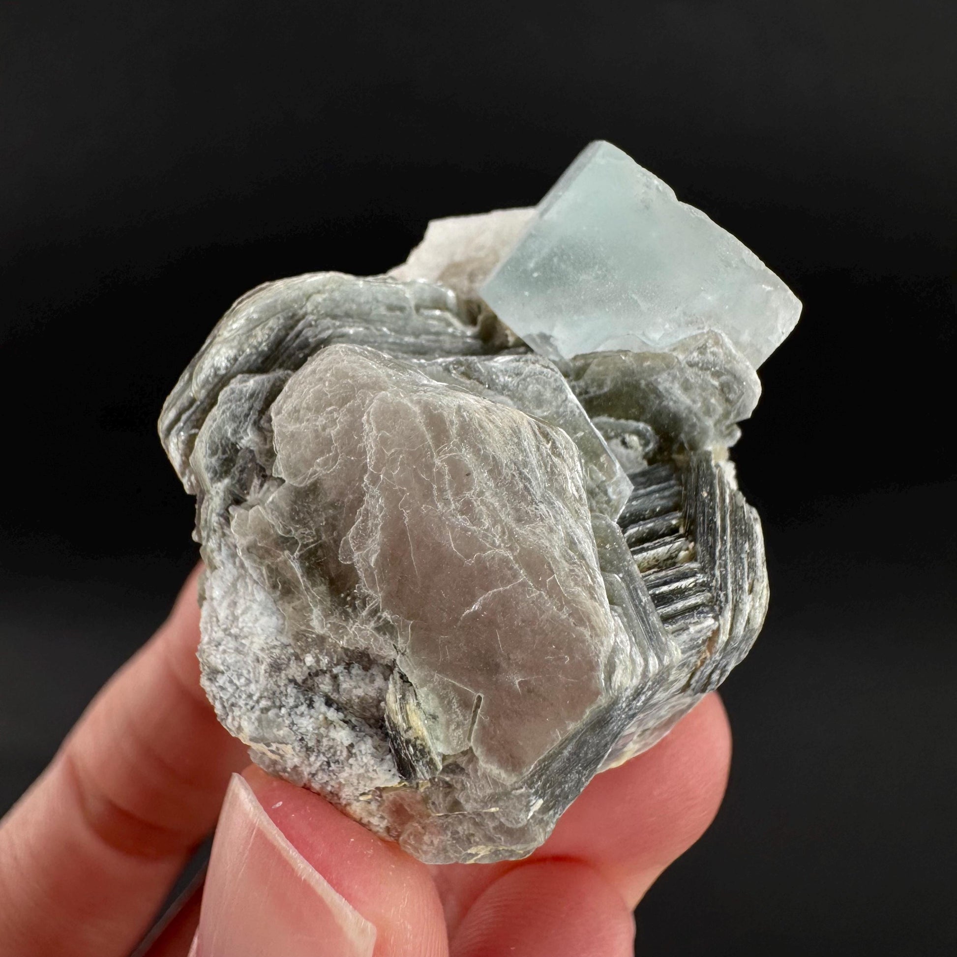 Aquamarine with Muscovite | natural blue crystal, mineral specimen from Pakistan