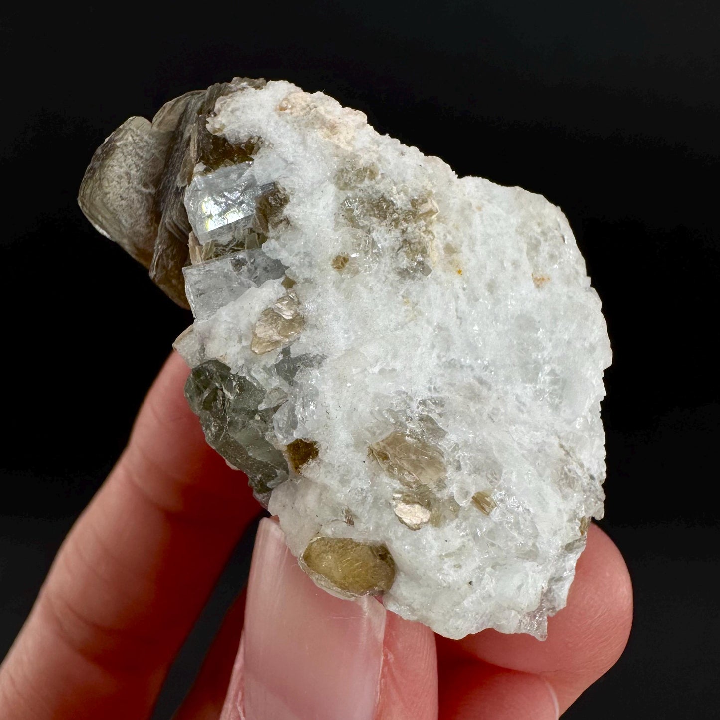 Aquamarine with Muscovite | natural blue crystal, mineral specimen from Pakistan