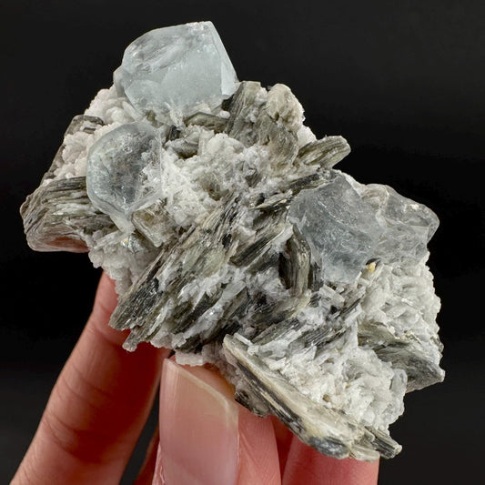 Aquamarine with Muscovite | natural blue crystal, mineral specimen from Pakistan