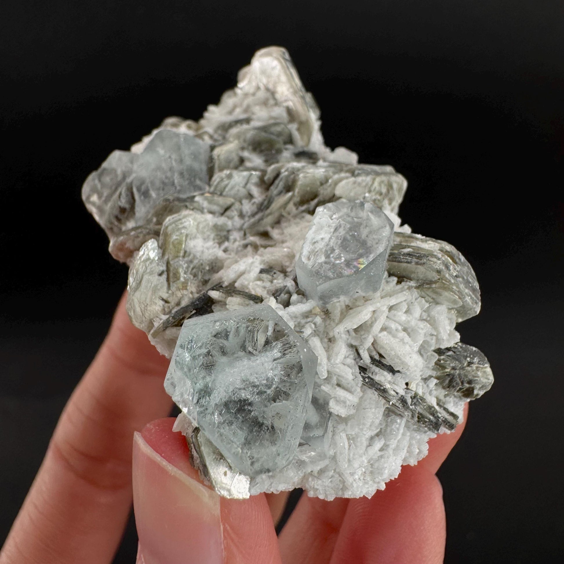 Aquamarine with Muscovite | natural blue crystal, mineral specimen from Pakistan