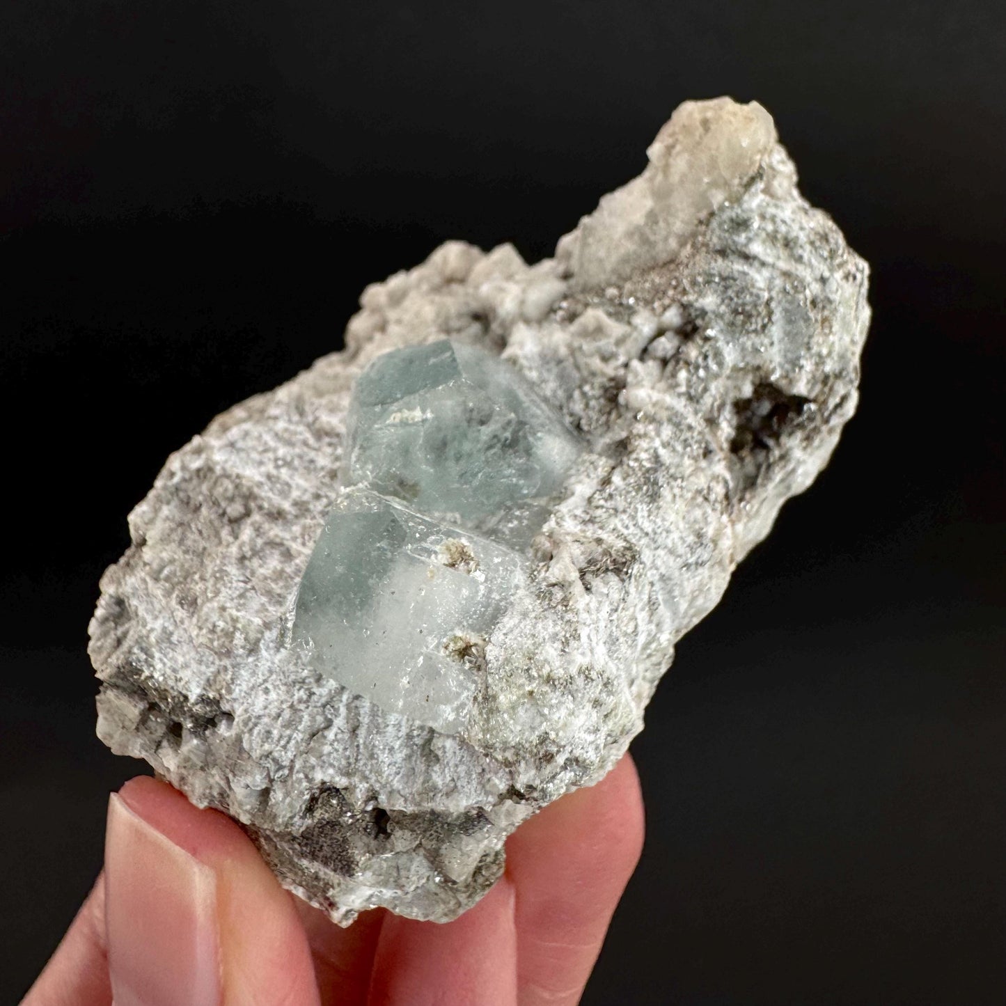 Aquamarine with Quartz & Albite | natural blue crystal, mineral specimen from Pakistan