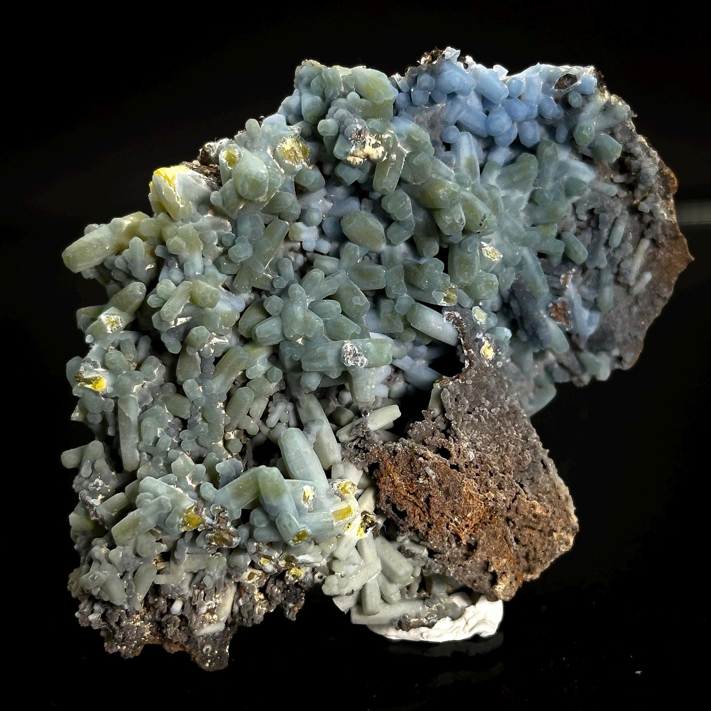 Plumbogummite | blue pyromorphite pseudomorph crystal, rare mineral specimen