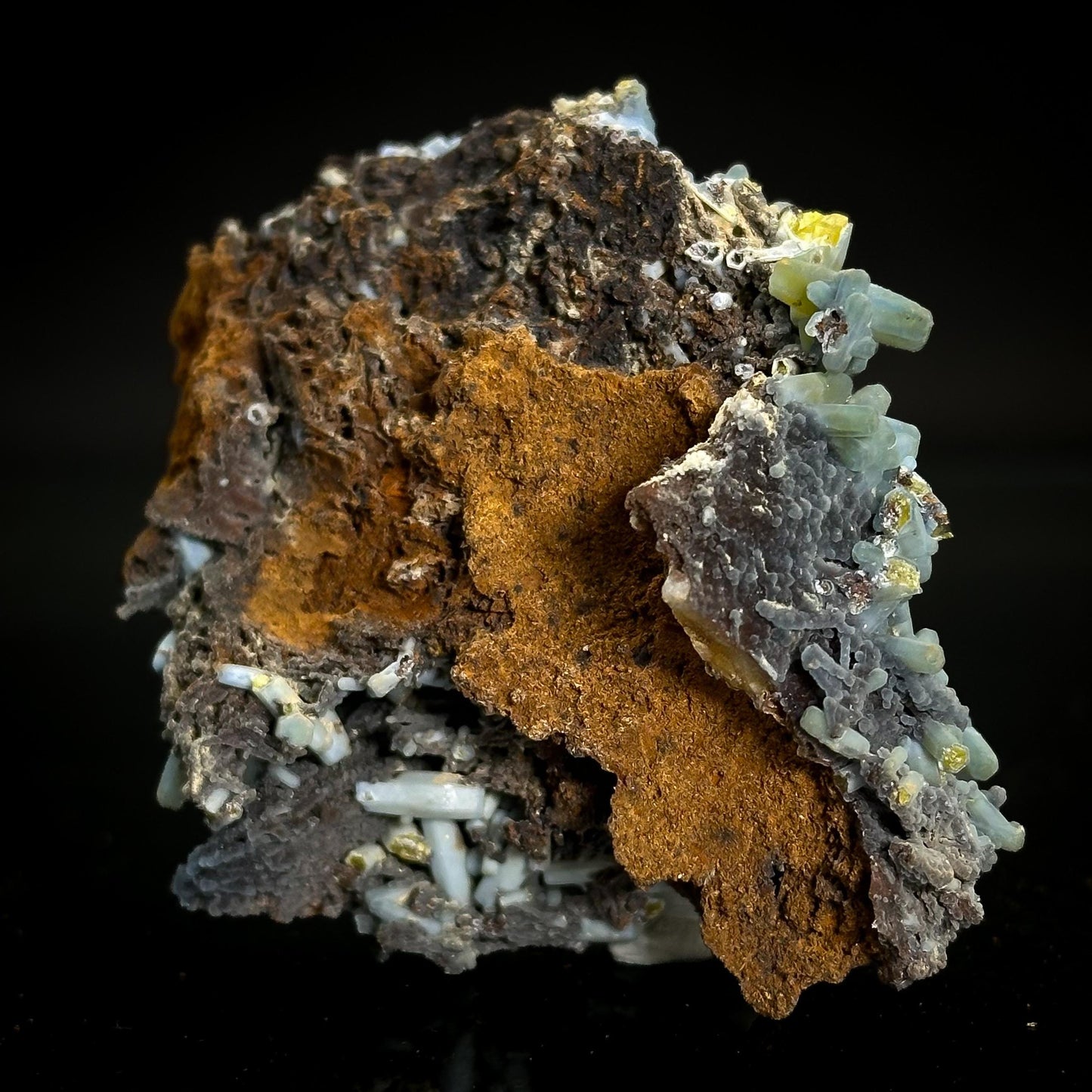 Plumbogummite | blue pyromorphite pseudomorph crystal, rare mineral specimen