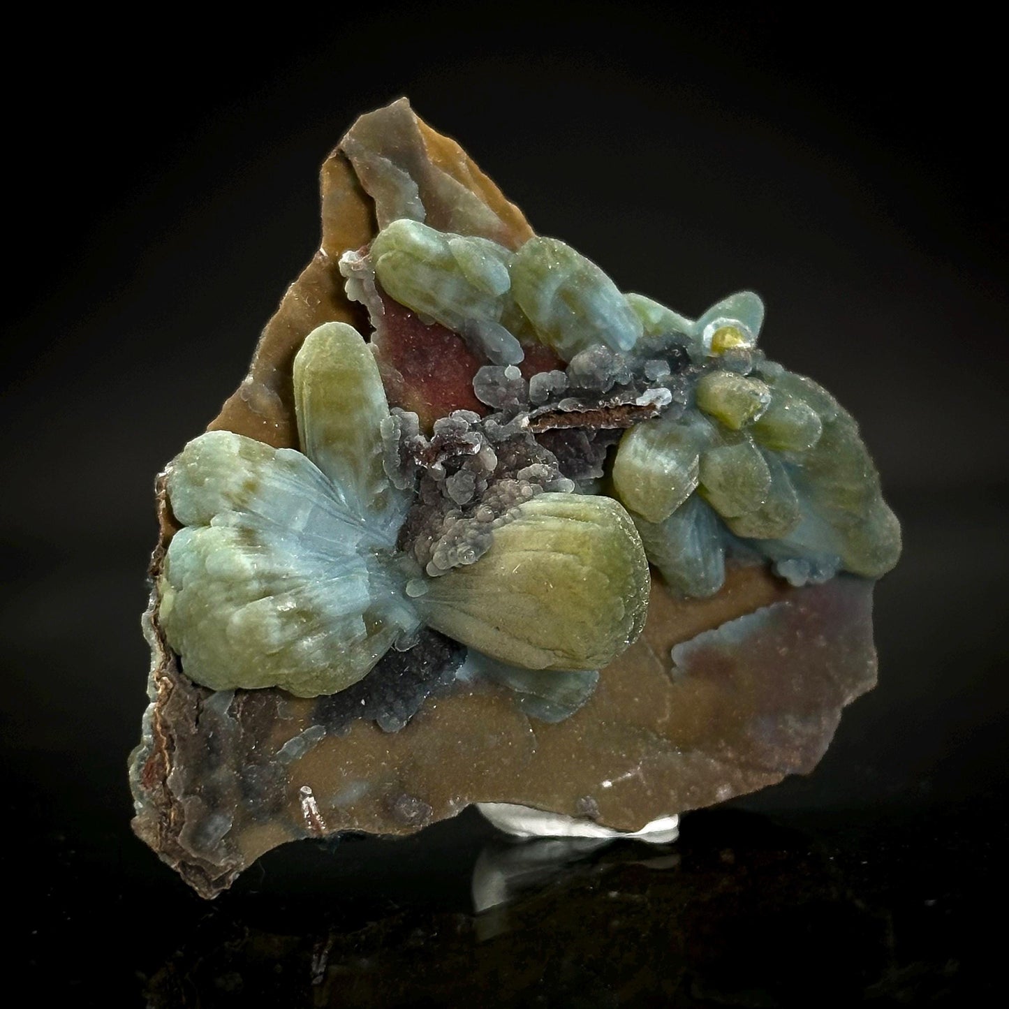 Plumbogummite | blue pyromorphite pseudomorph crystal, rare mineral specimen