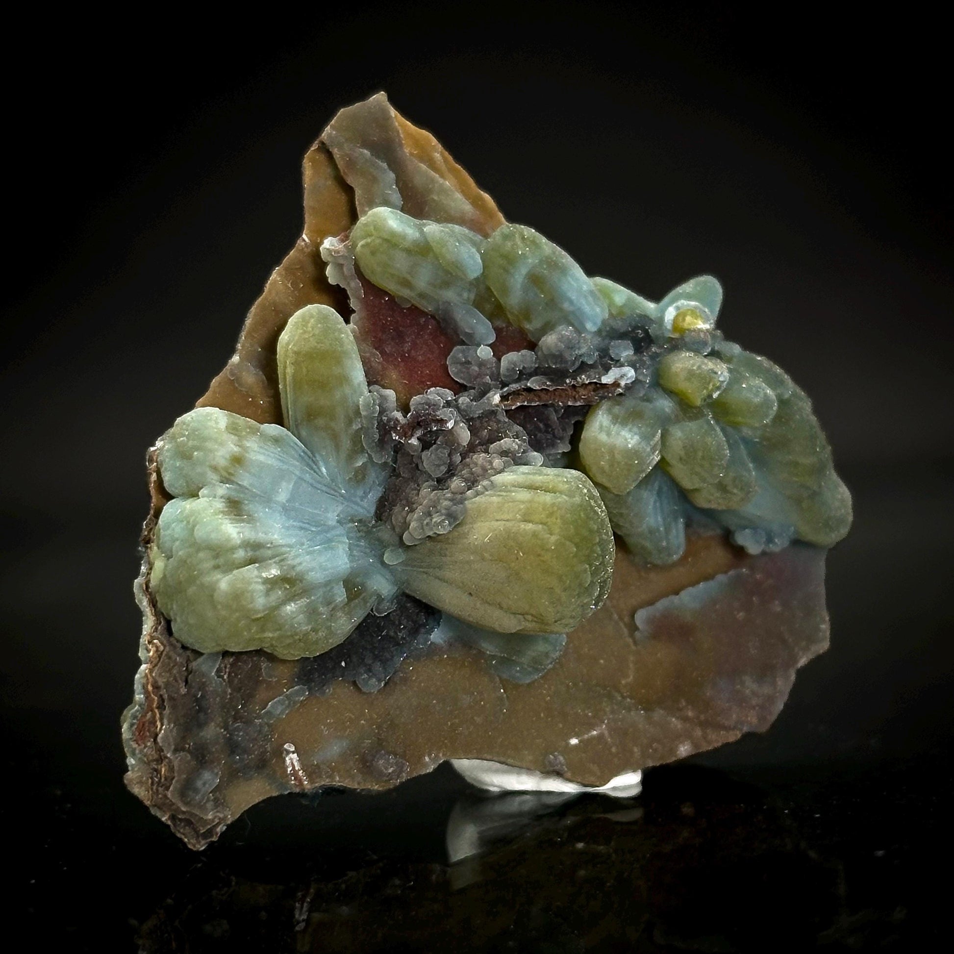 Plumbogummite | blue pyromorphite pseudomorph crystal, rare mineral specimen