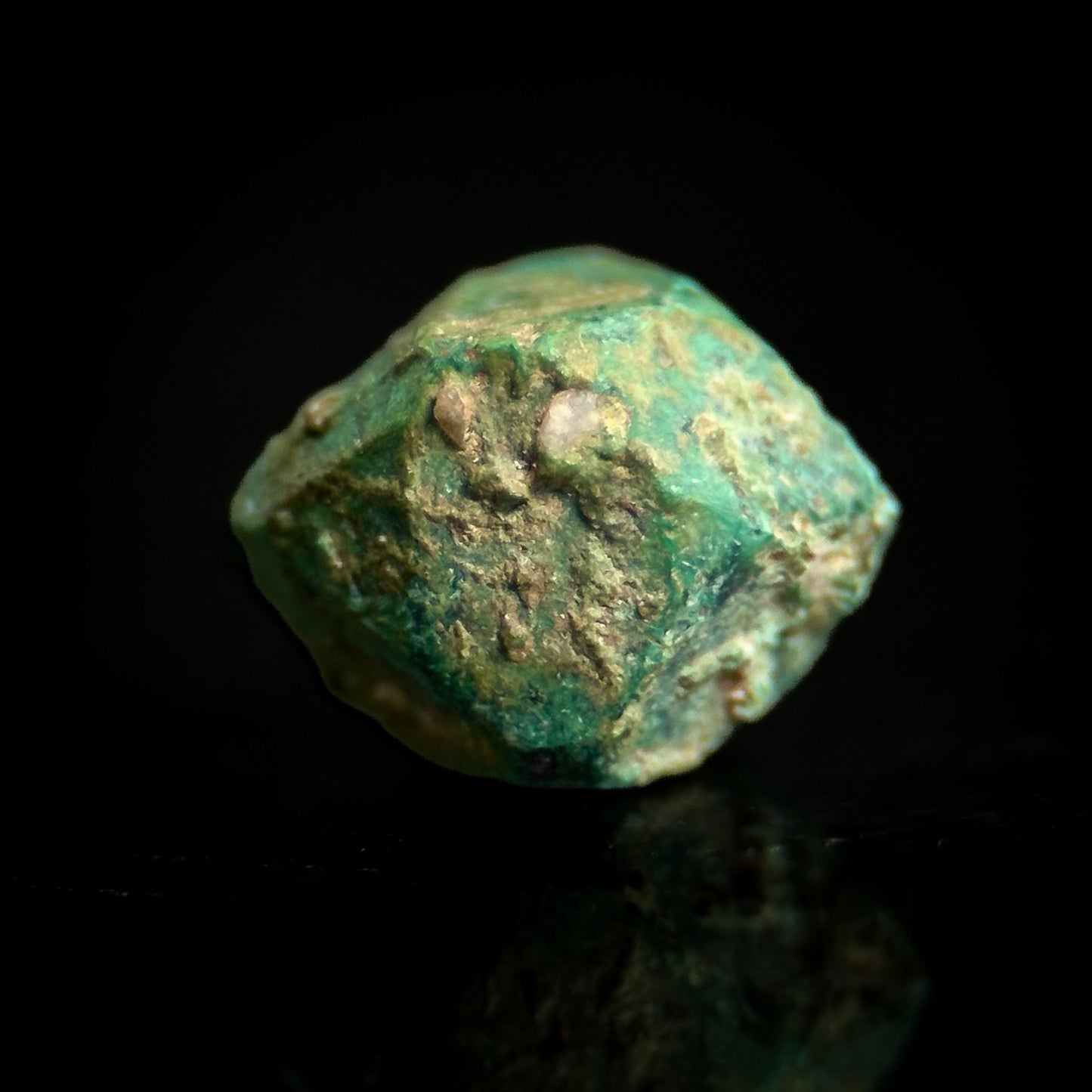 Malachite after Cuprite Pseudomorph | green crystal, rare mineral specimen from Chessy, France