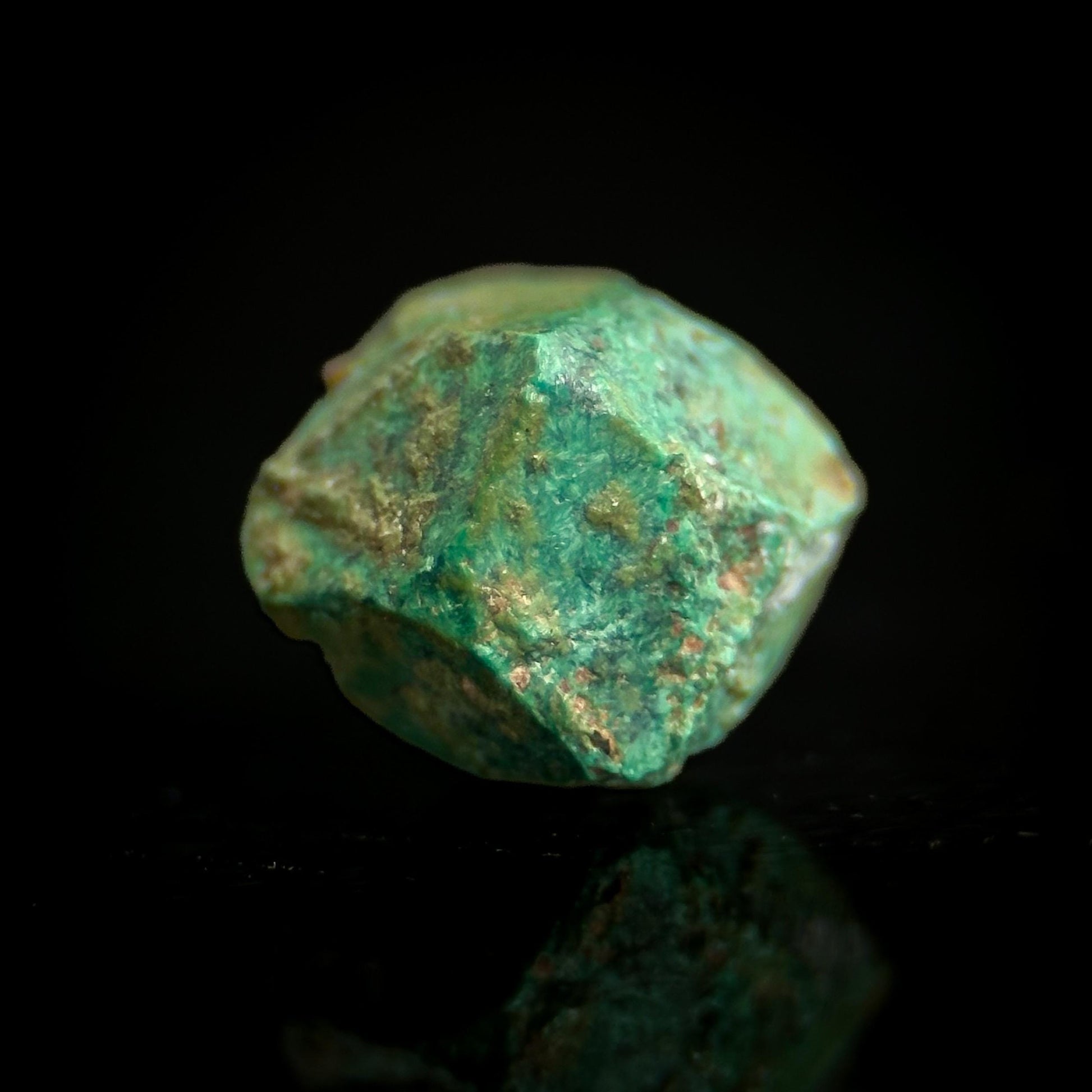Malachite after Cuprite Pseudomorph | green crystal, rare mineral specimen from Chessy, France