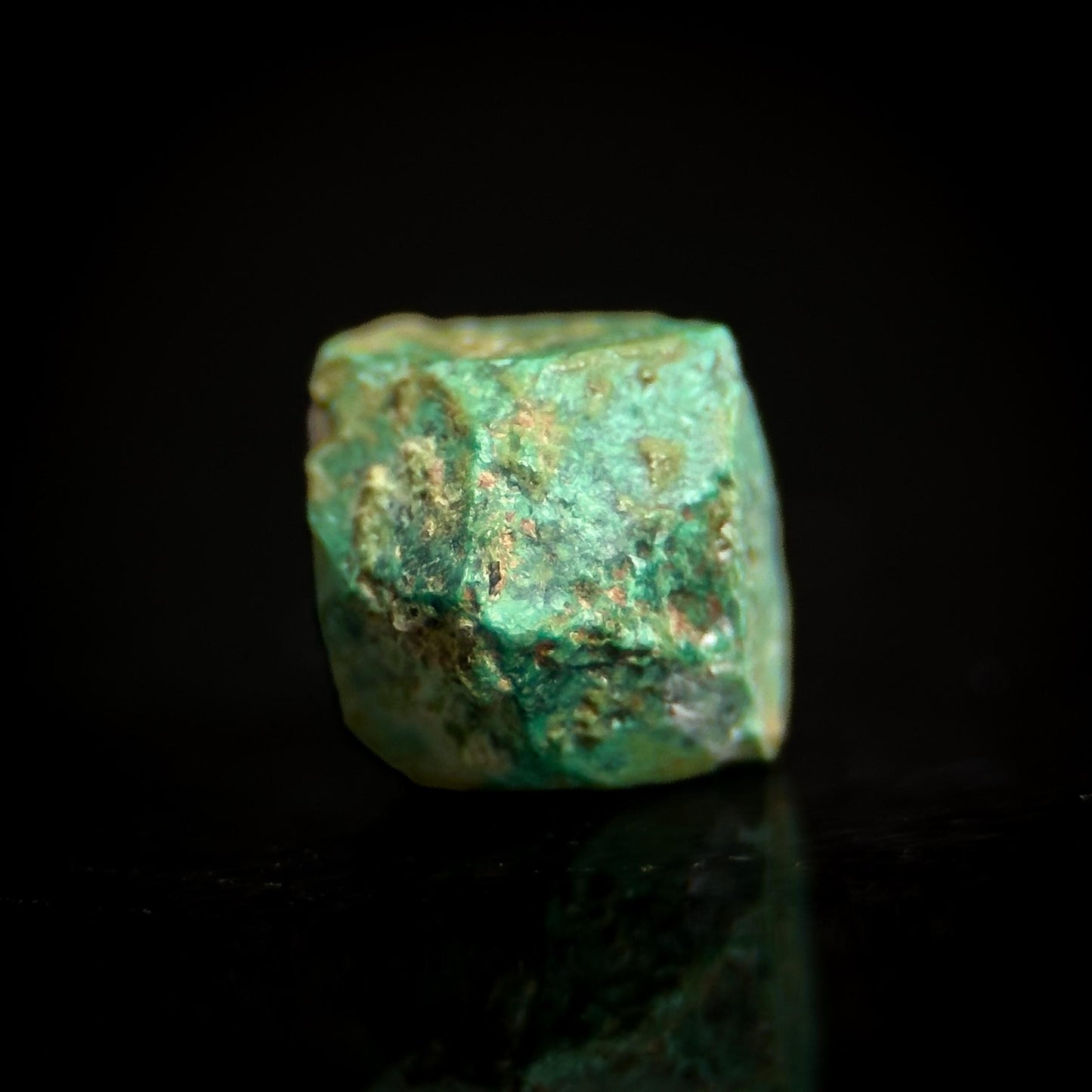 Malachite after Cuprite Pseudomorph | green crystal, rare mineral specimen from Chessy, France