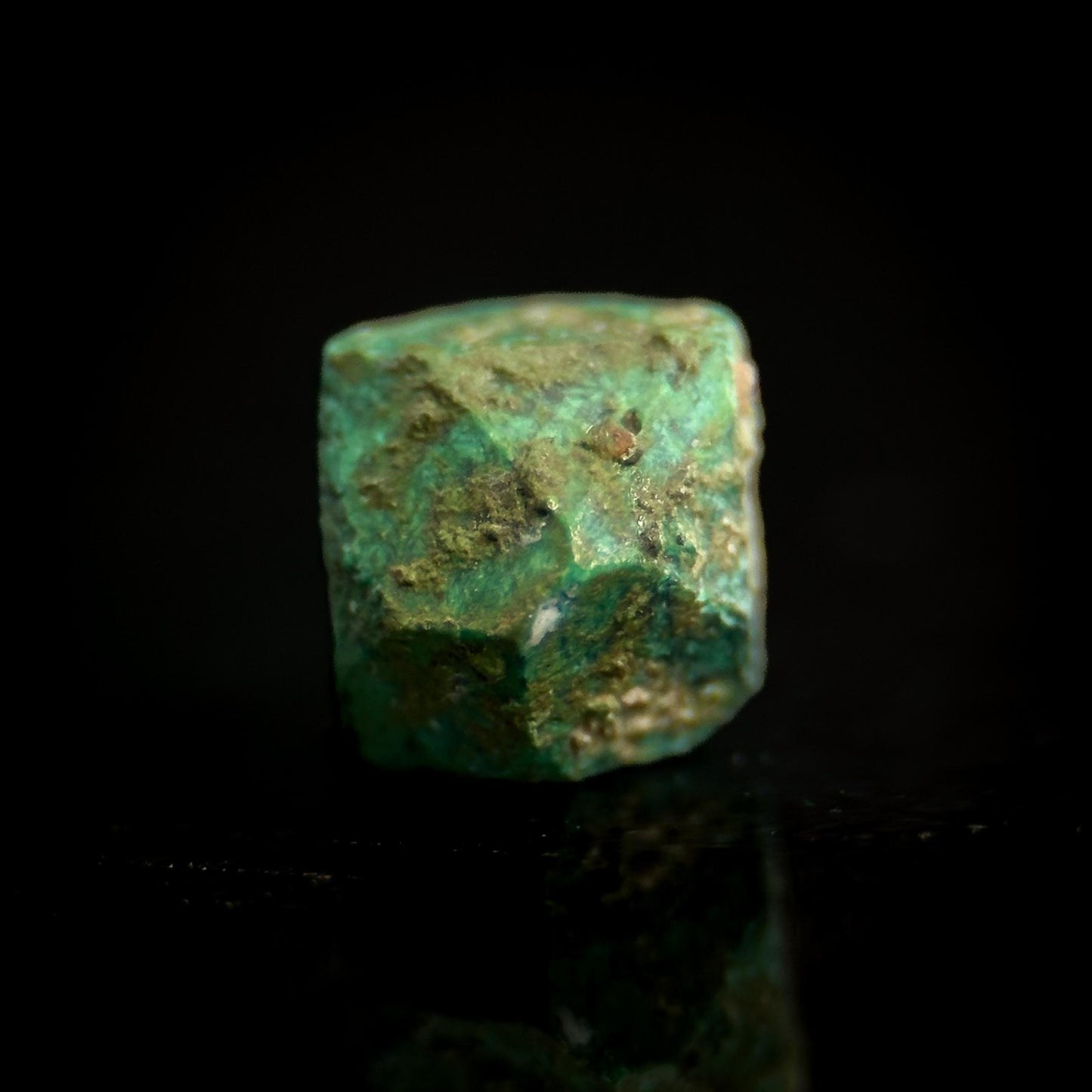 Malachite after Cuprite Pseudomorph | green crystal, rare mineral specimen from Chessy, France