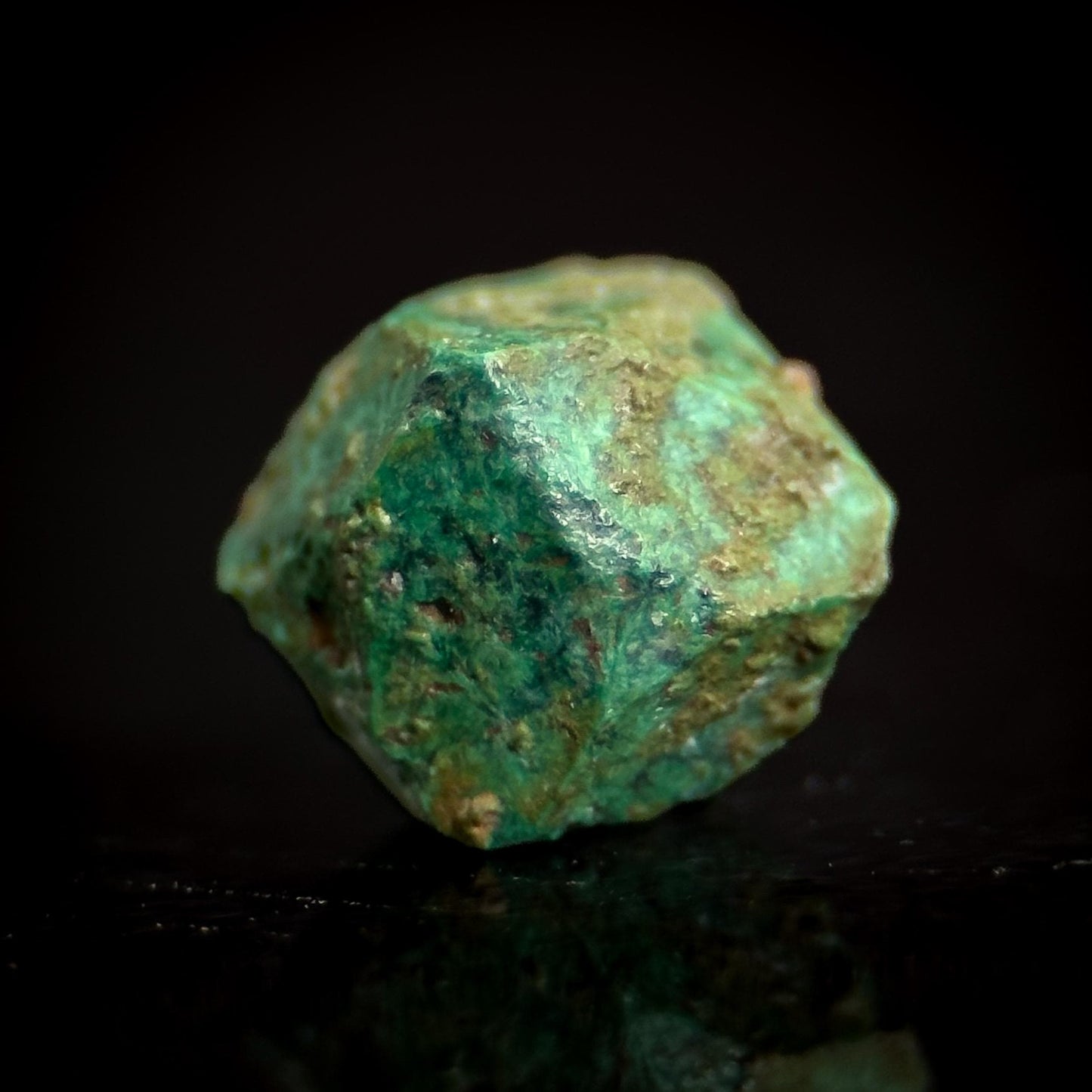 Malachite after Cuprite Pseudomorph | green crystal, rare mineral specimen from Chessy, France