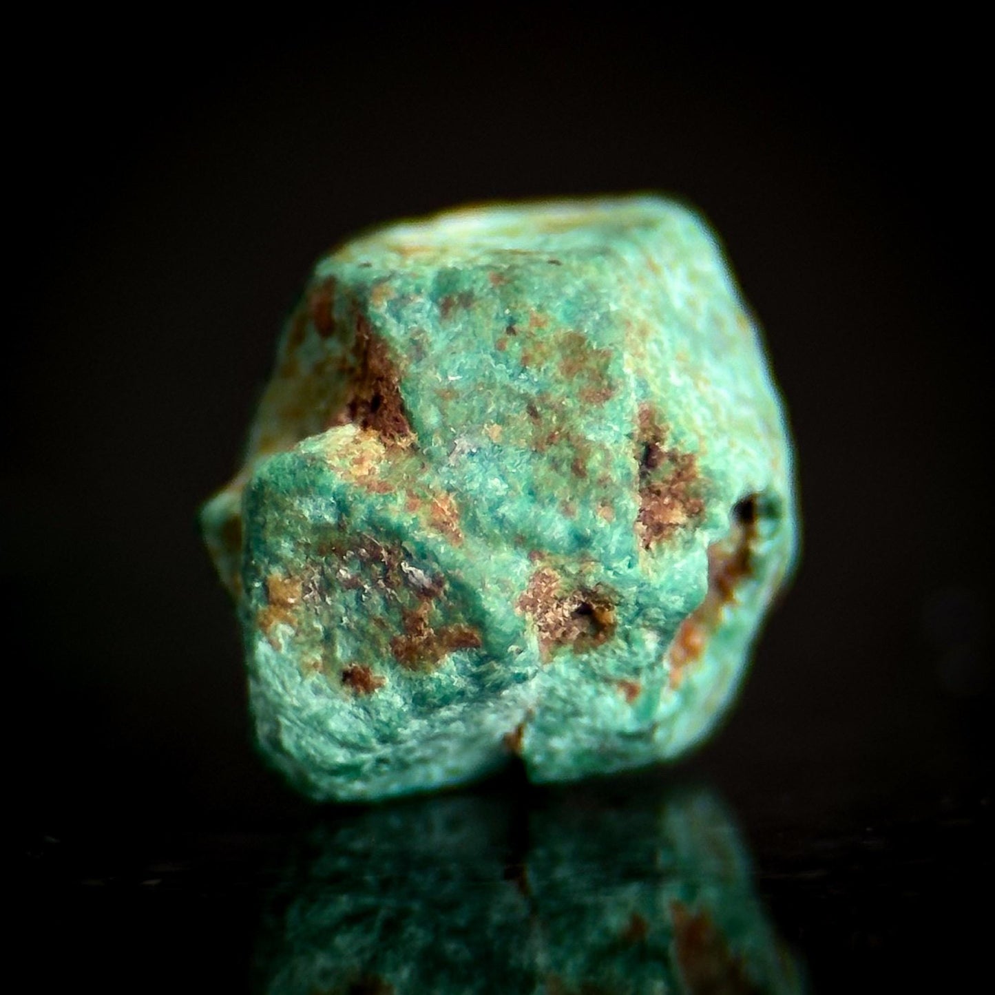 Malachite after Cuprite Pseudomorph | green crystal, rare mineral specimen from Chessy, France