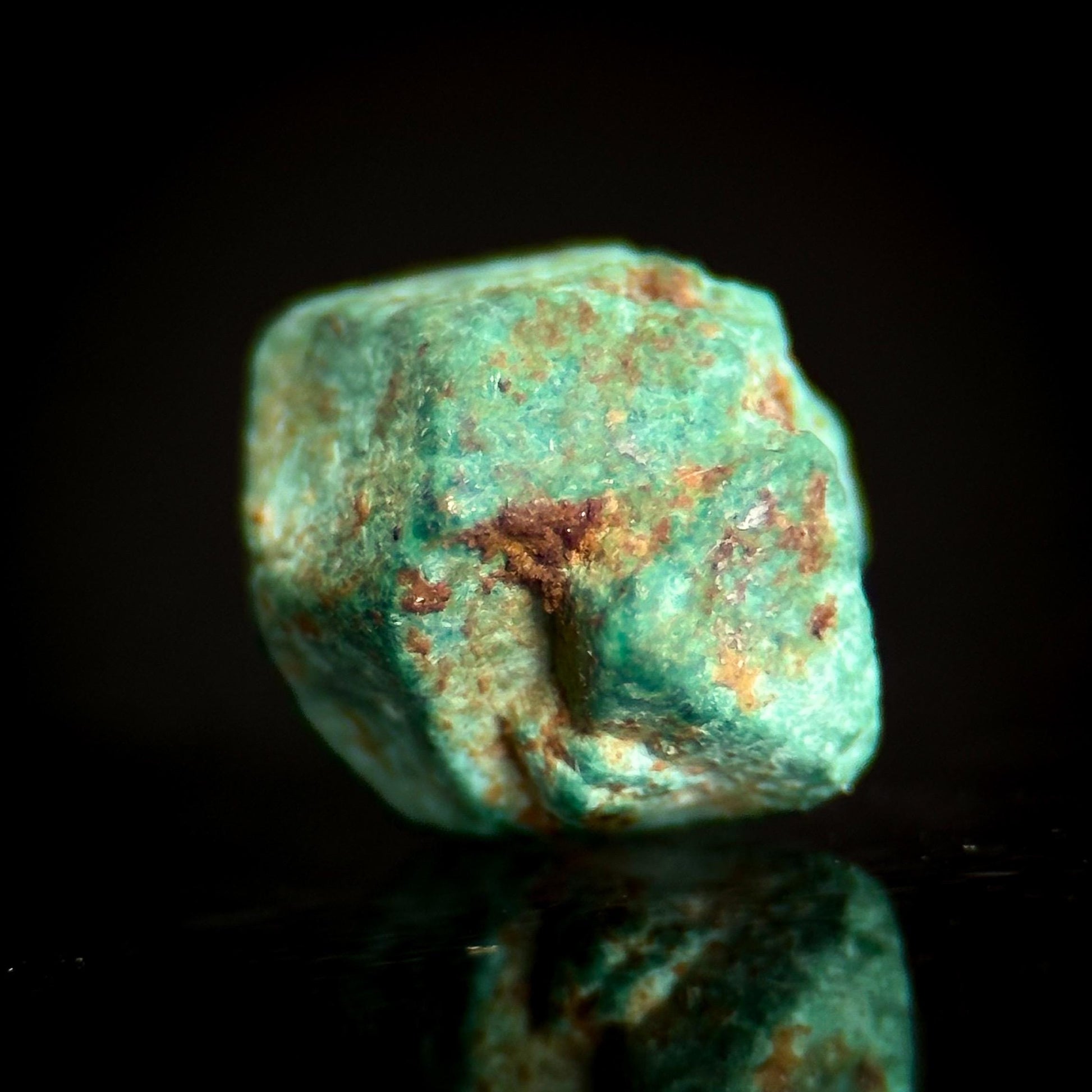 Malachite after Cuprite Pseudomorph | green crystal, rare mineral specimen from Chessy, France