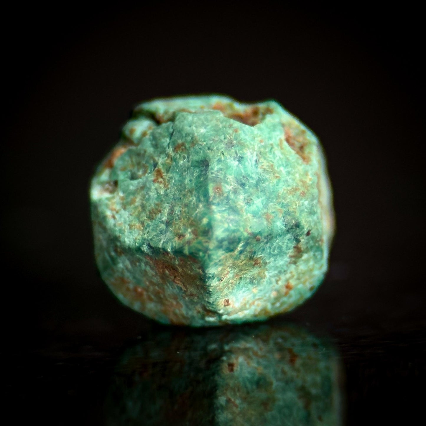 Malachite after Cuprite Pseudomorph | green crystal, rare mineral specimen from Chessy, France