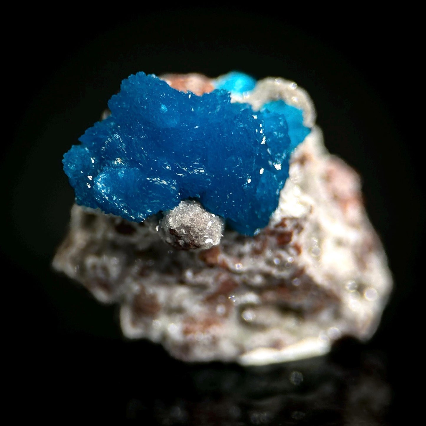 Deep Blue Cavansite on Matrix | crystal cluster, mineral specimen