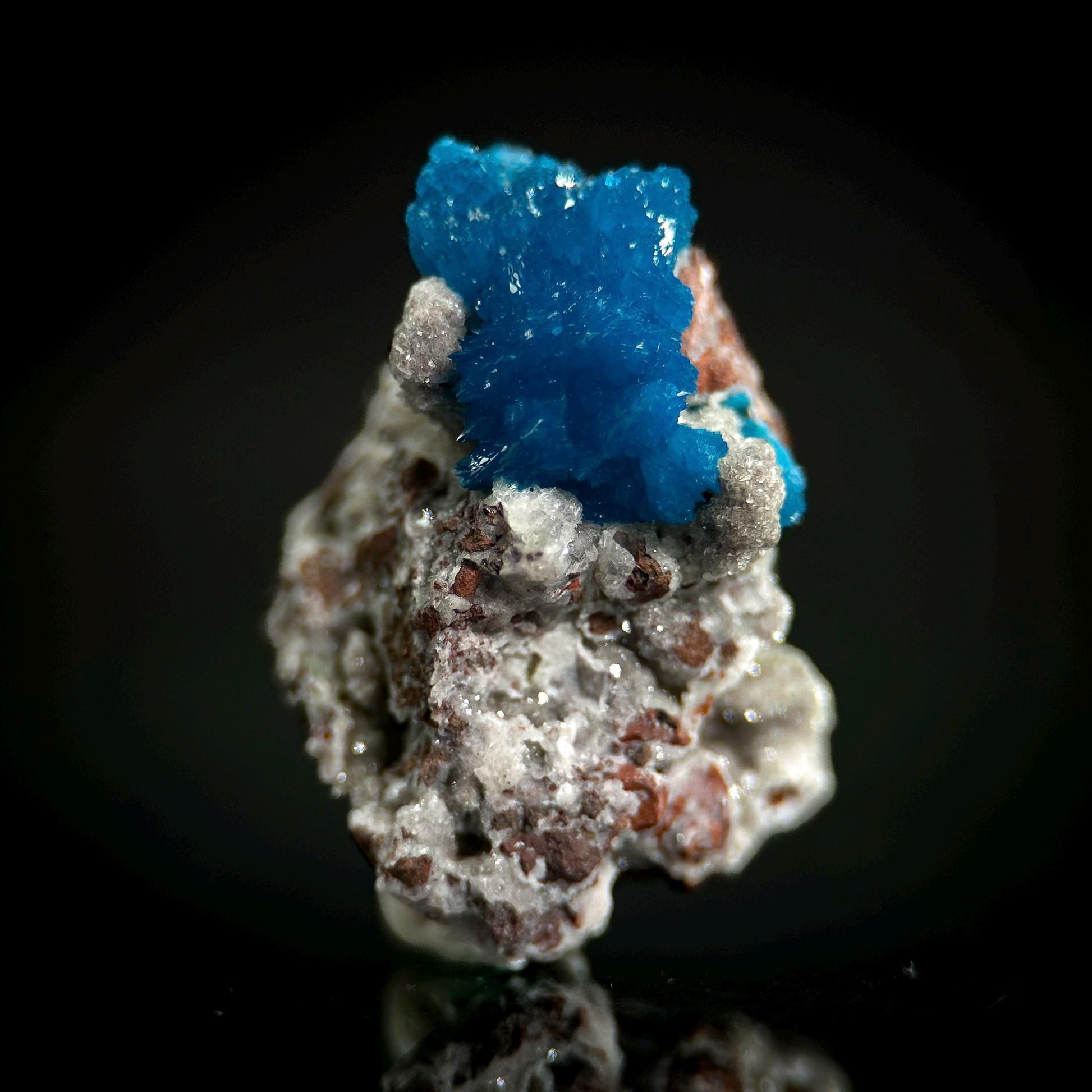 Deep Blue Cavansite on Matrix | crystal cluster, mineral specimen
