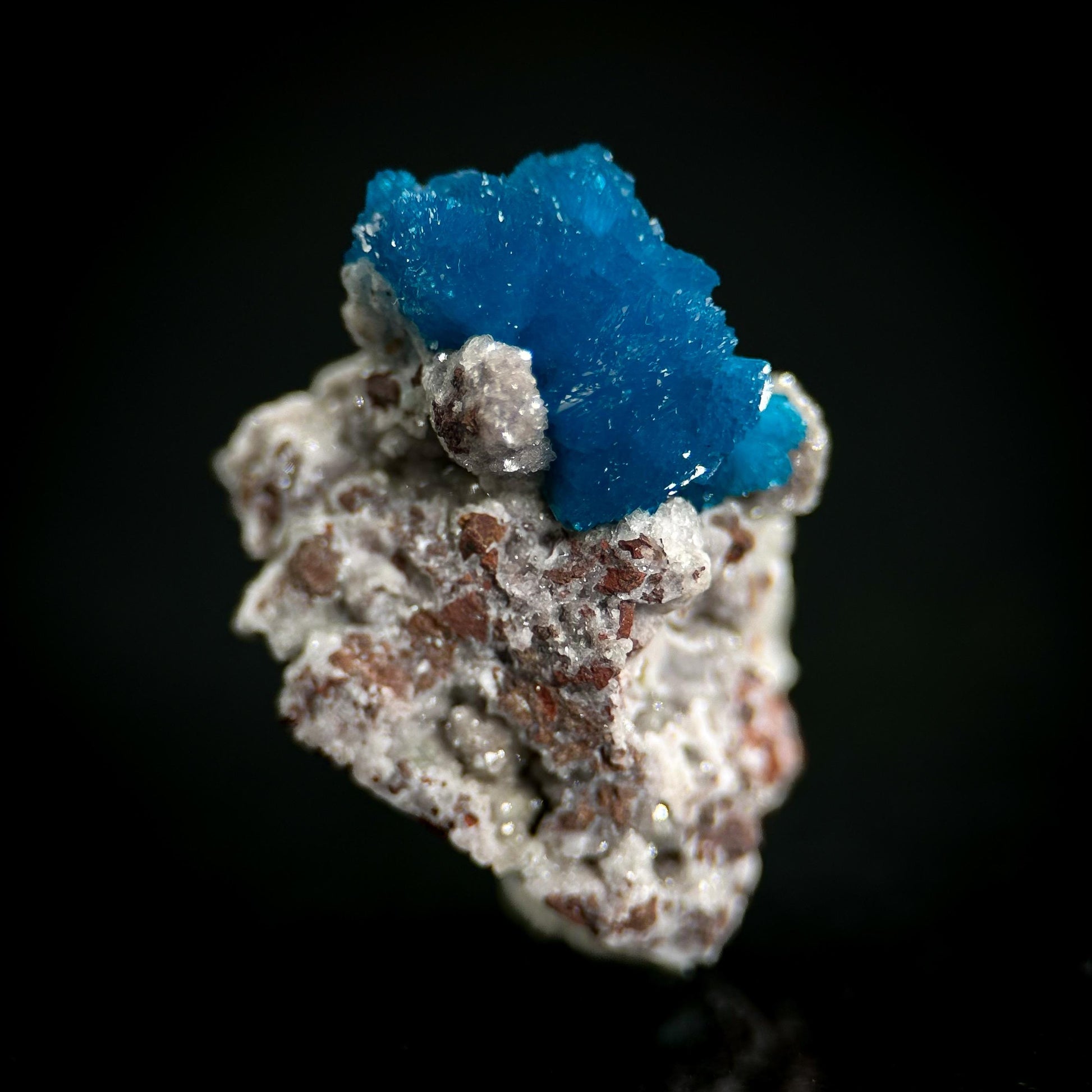 Deep Blue Cavansite on Matrix | crystal cluster, mineral specimen