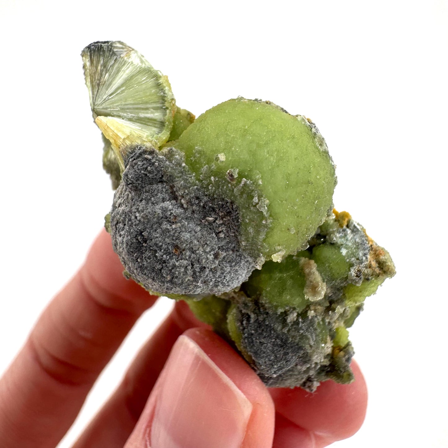 Wavellite (Arkansas, USA) | green crystal cluster, mineral specimen