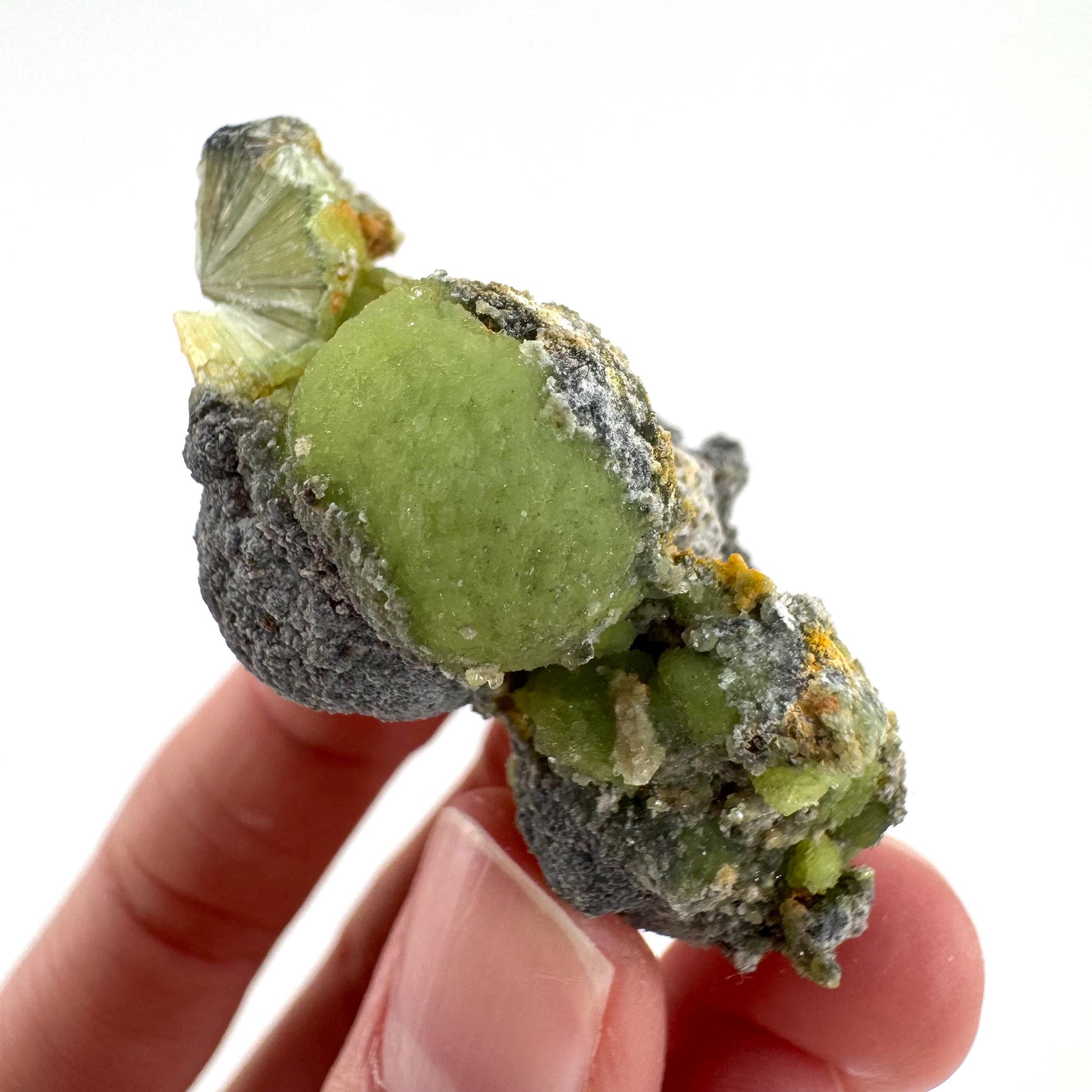 Wavellite (Arkansas, USA) | green crystal cluster, mineral specimen