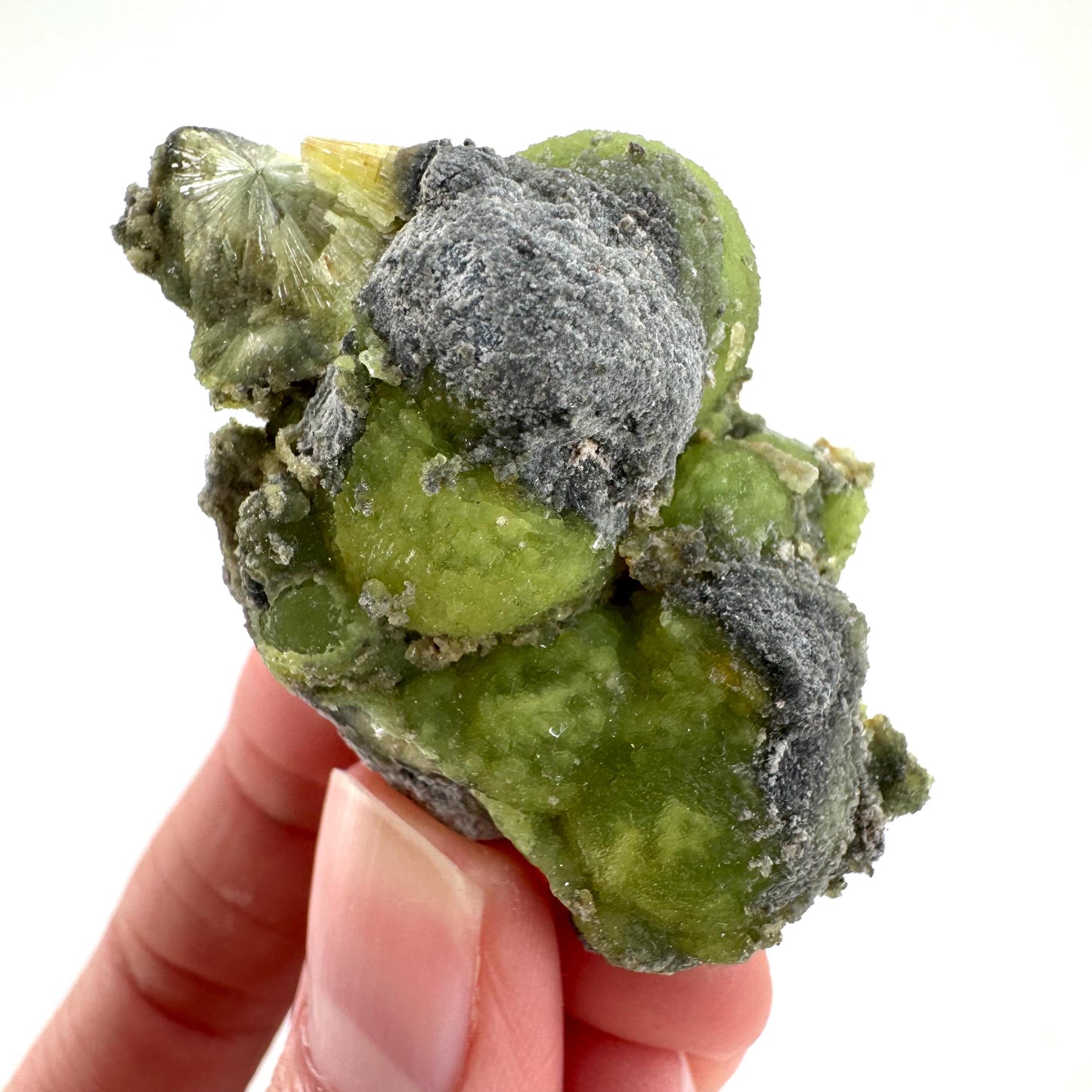 Wavellite (Arkansas, USA) | green crystal cluster, mineral specimen