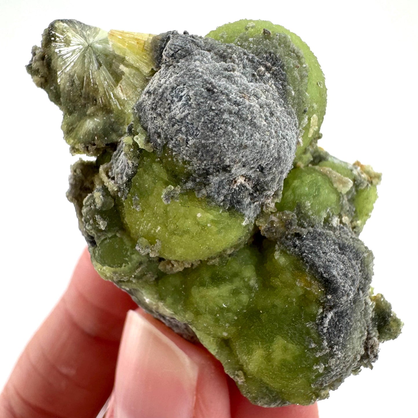 Wavellite (Arkansas, USA) | green crystal cluster, mineral specimen