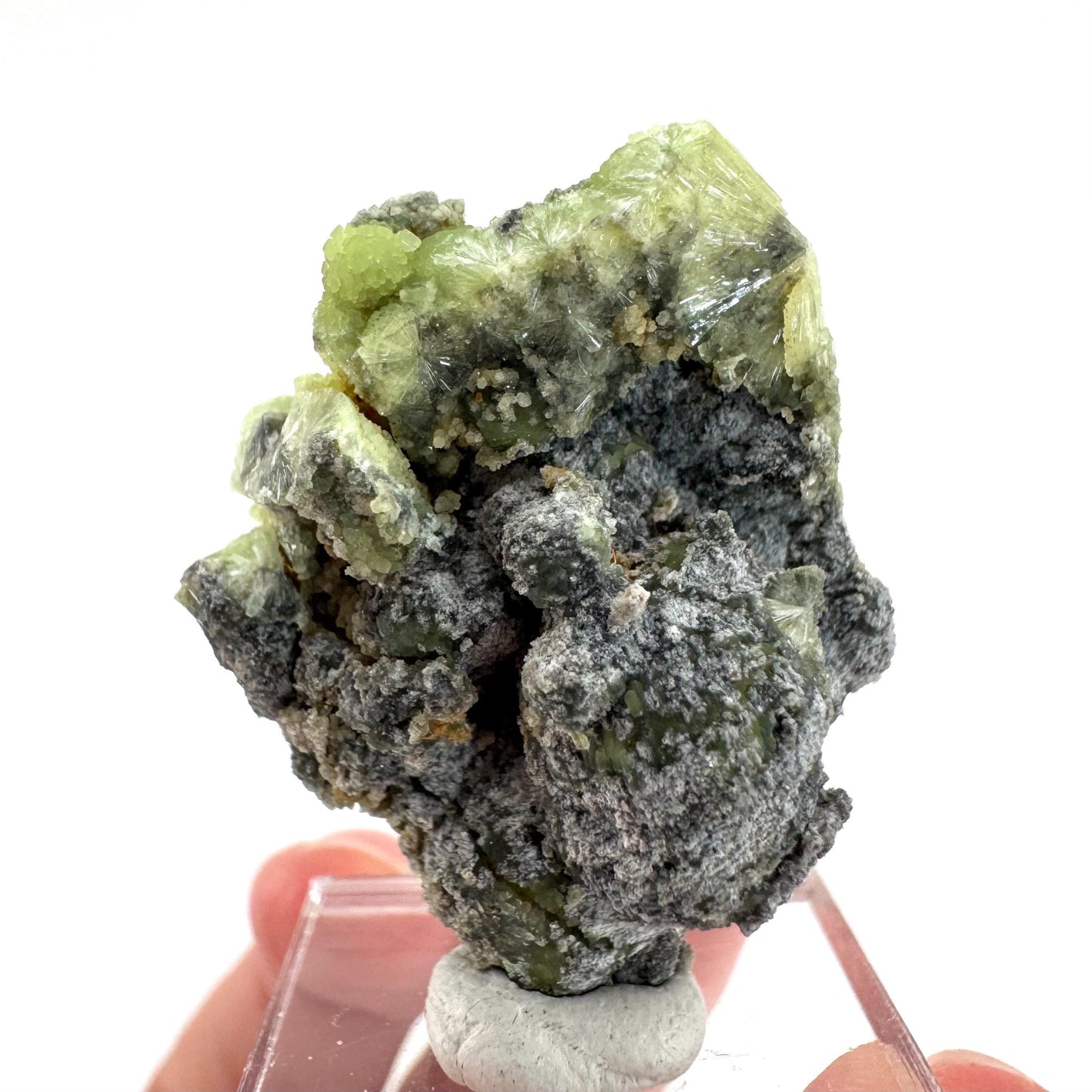 Wavellite (Arkansas, USA) | green crystal cluster, mineral specimen