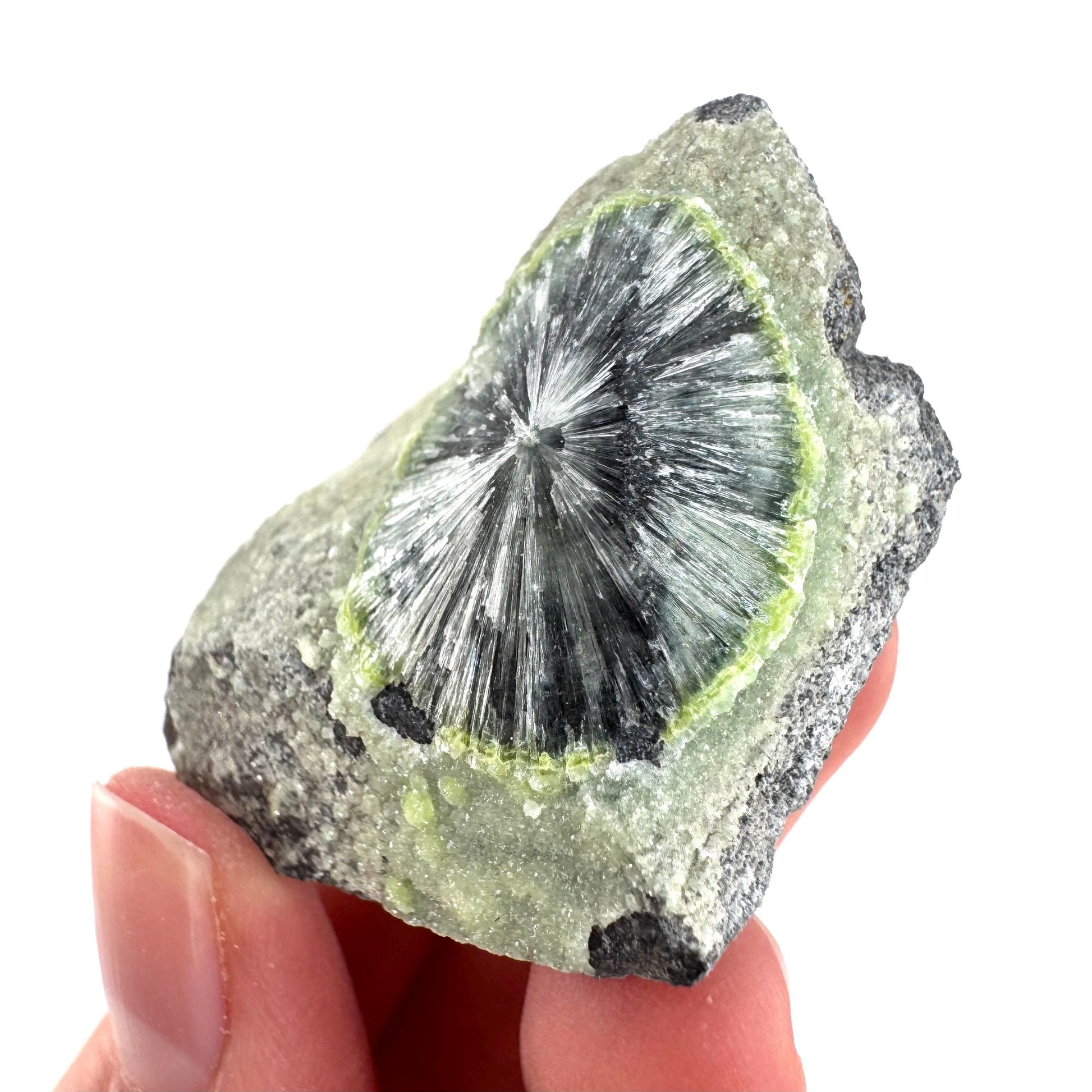Wavellite (Arkansas, USA) | green crystal cluster, mineral specimen