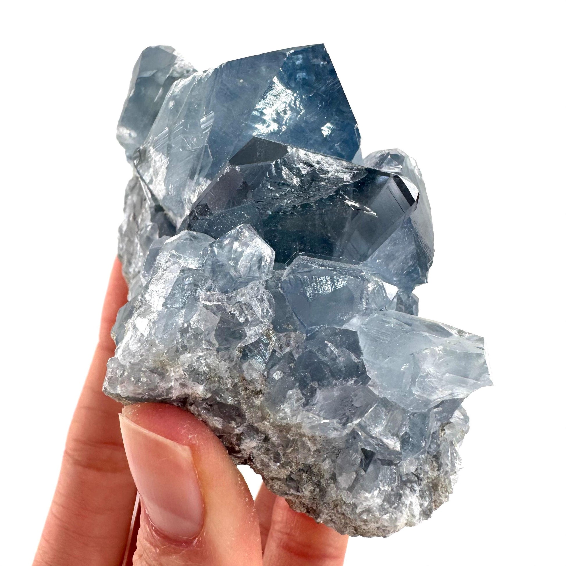 Celestite | natural blue crystal, mineral specimen from Madagascar
