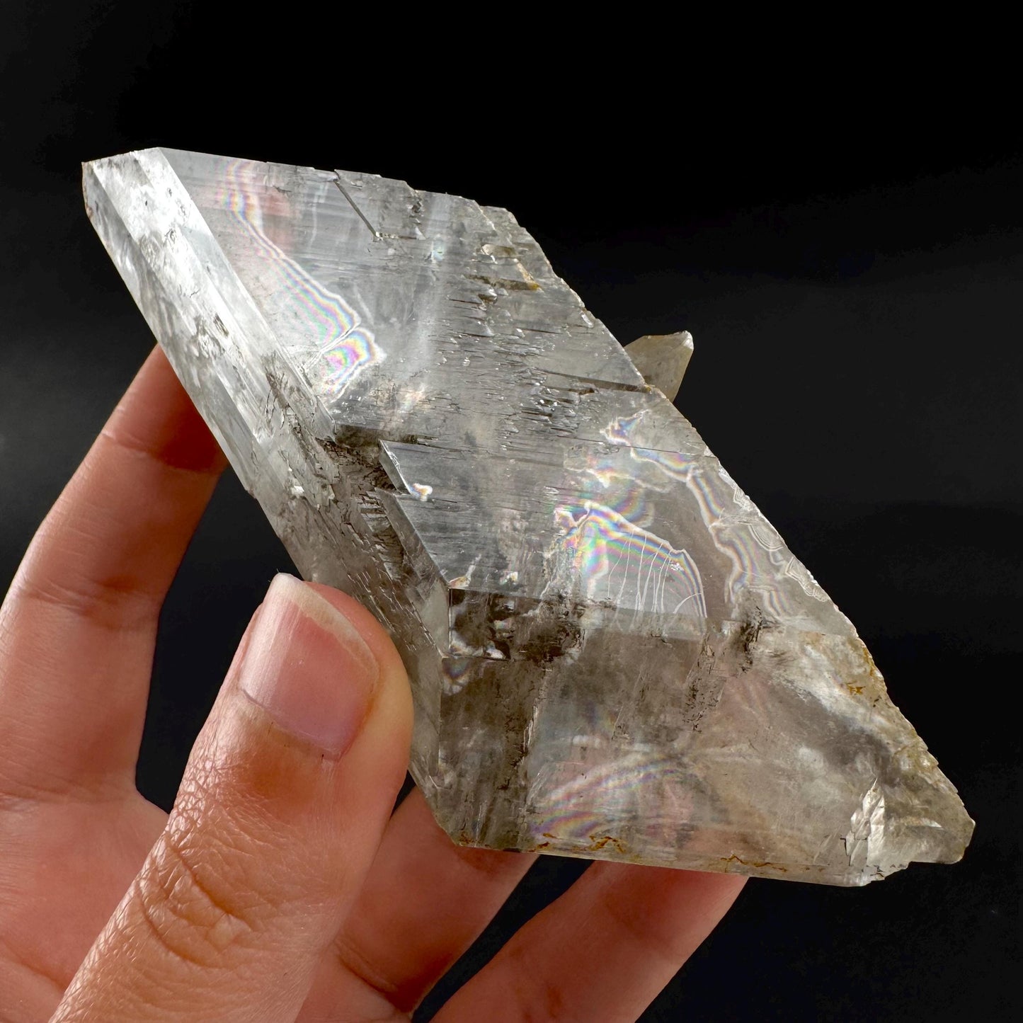 Hourglass Selenite | Phosphorescent UV Reactive Gypsum Crystal from Canada