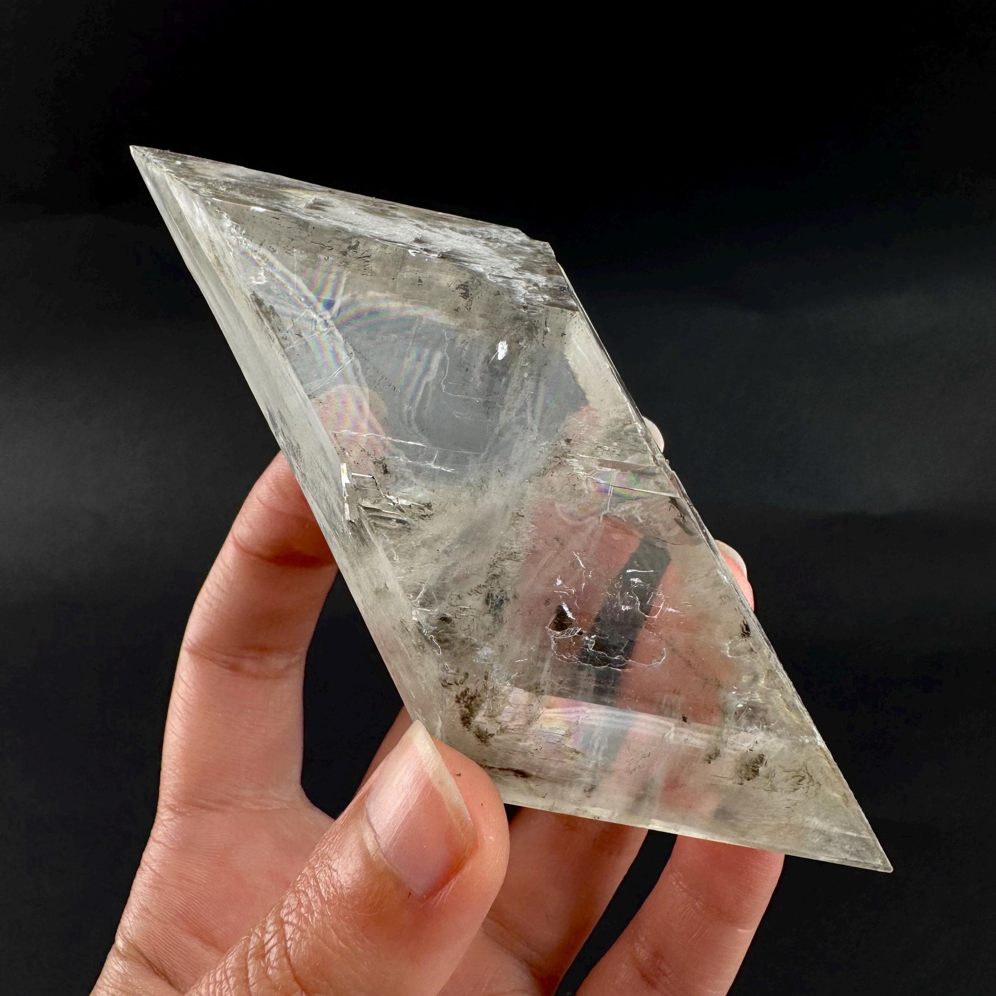 Hourglass Selenite | Phosphorescent UV Reactive Gypsum Crystal from Canada