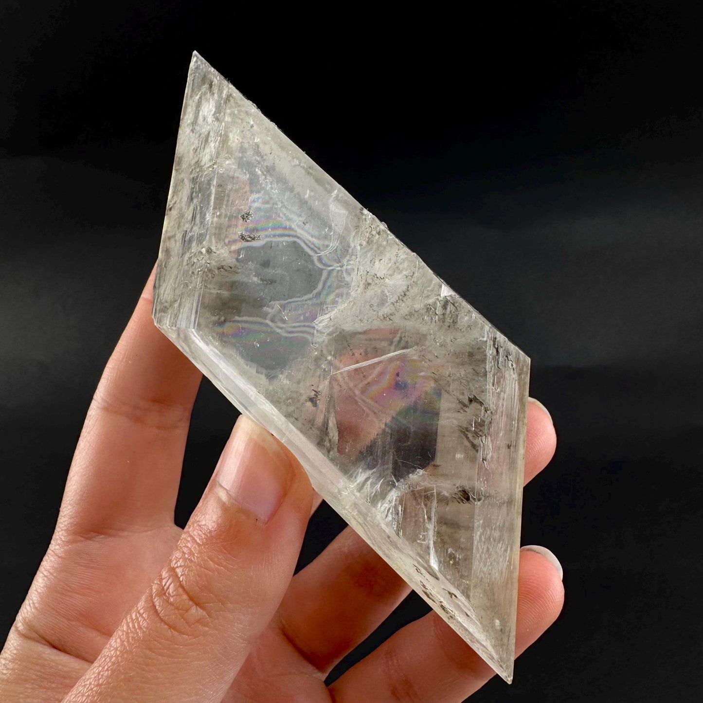 Hourglass Selenite | Phosphorescent UV Reactive Gypsum Crystal from Canada