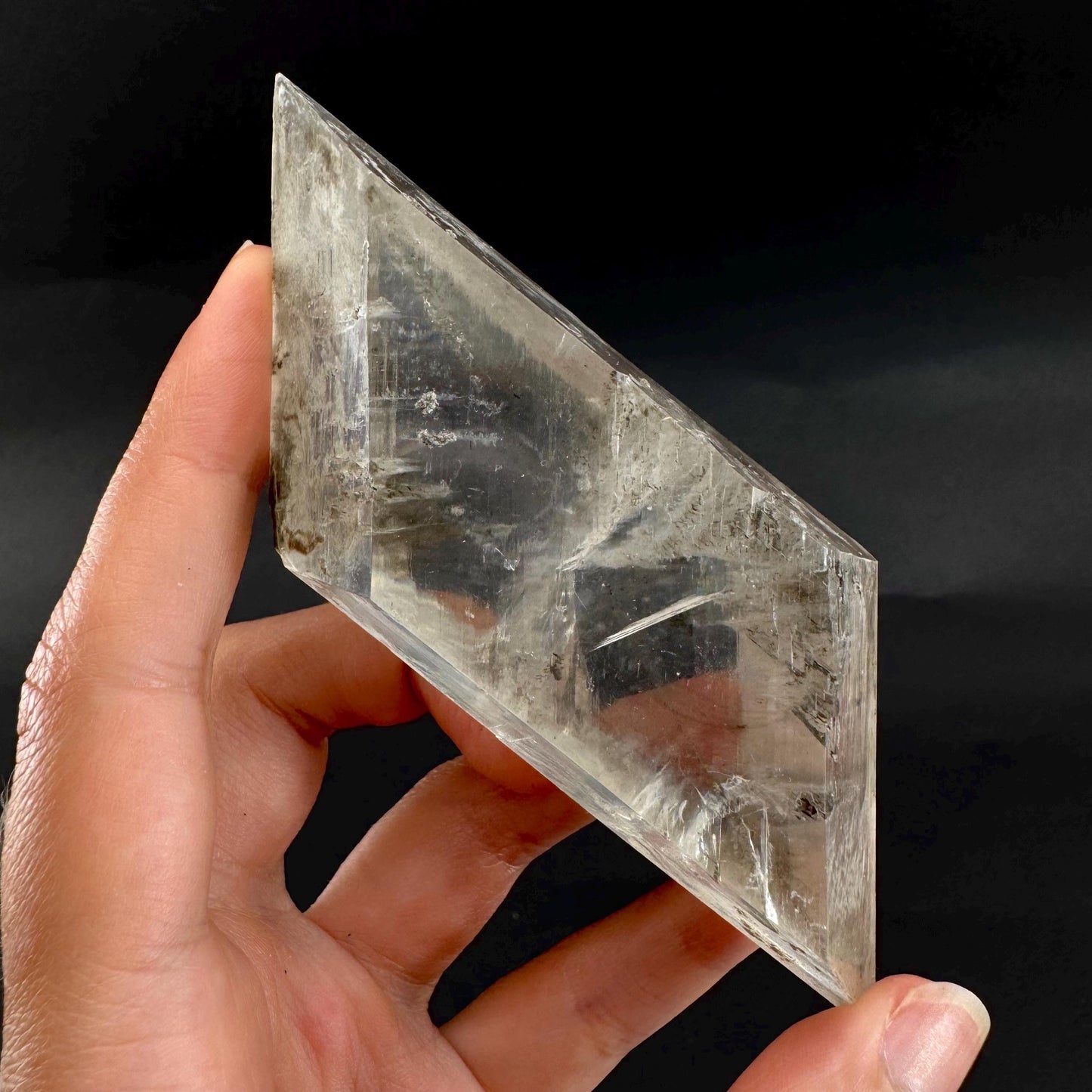 Hourglass Selenite | Phosphorescent UV Reactive Gypsum Crystal from Canada