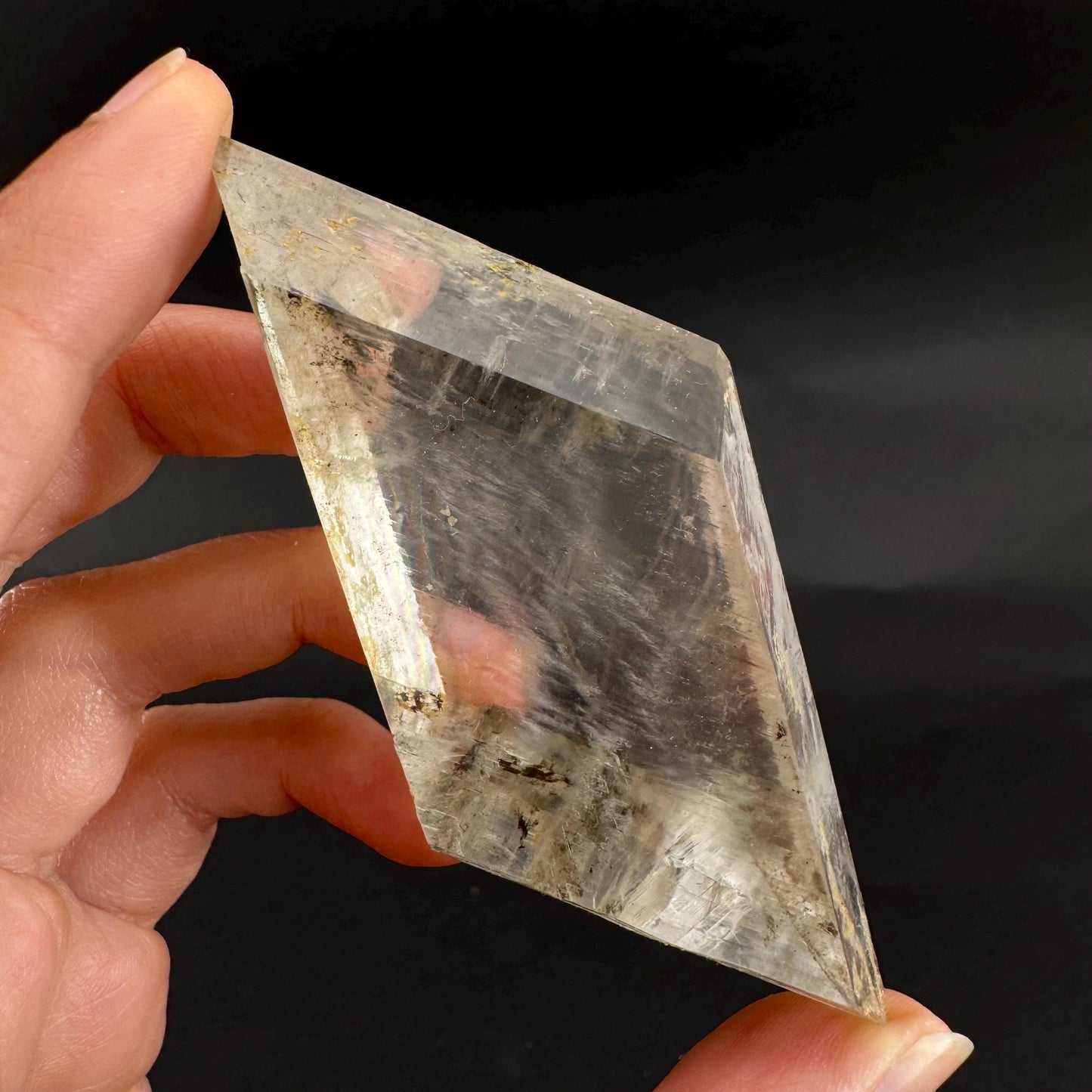 Hourglass Selenite | Phosphorescent UV Reactive Gypsum Crystal from Canada
