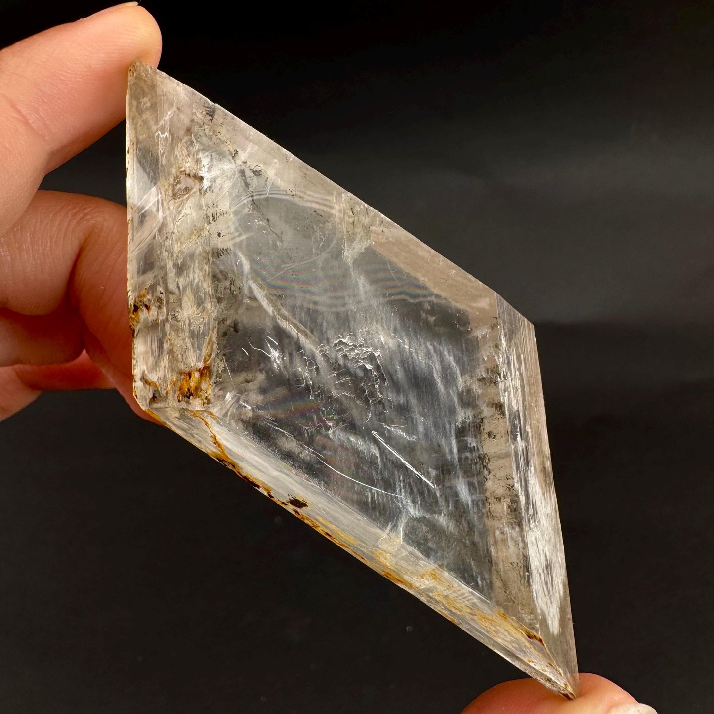 Hourglass Selenite | Phosphorescent UV Reactive Gypsum Crystal from Canada