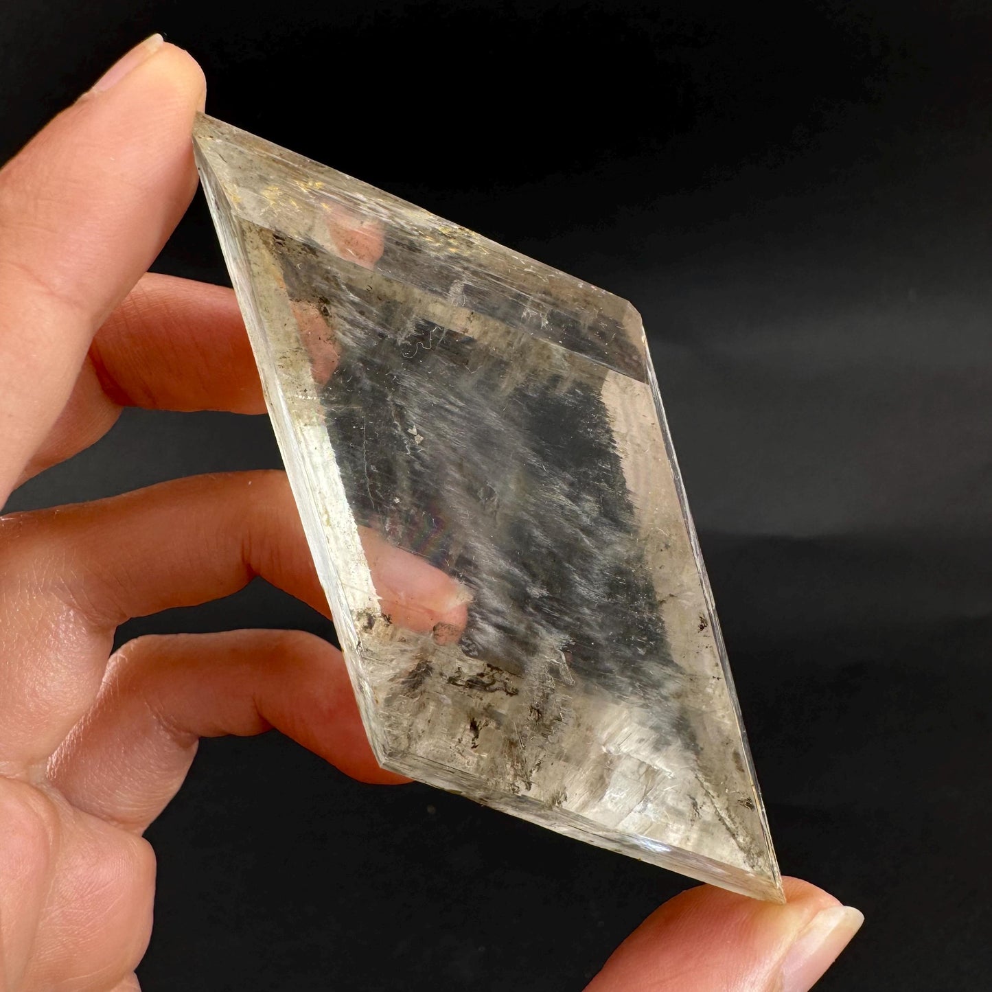 Hourglass Selenite | Phosphorescent UV Reactive Gypsum Crystal from Canada
