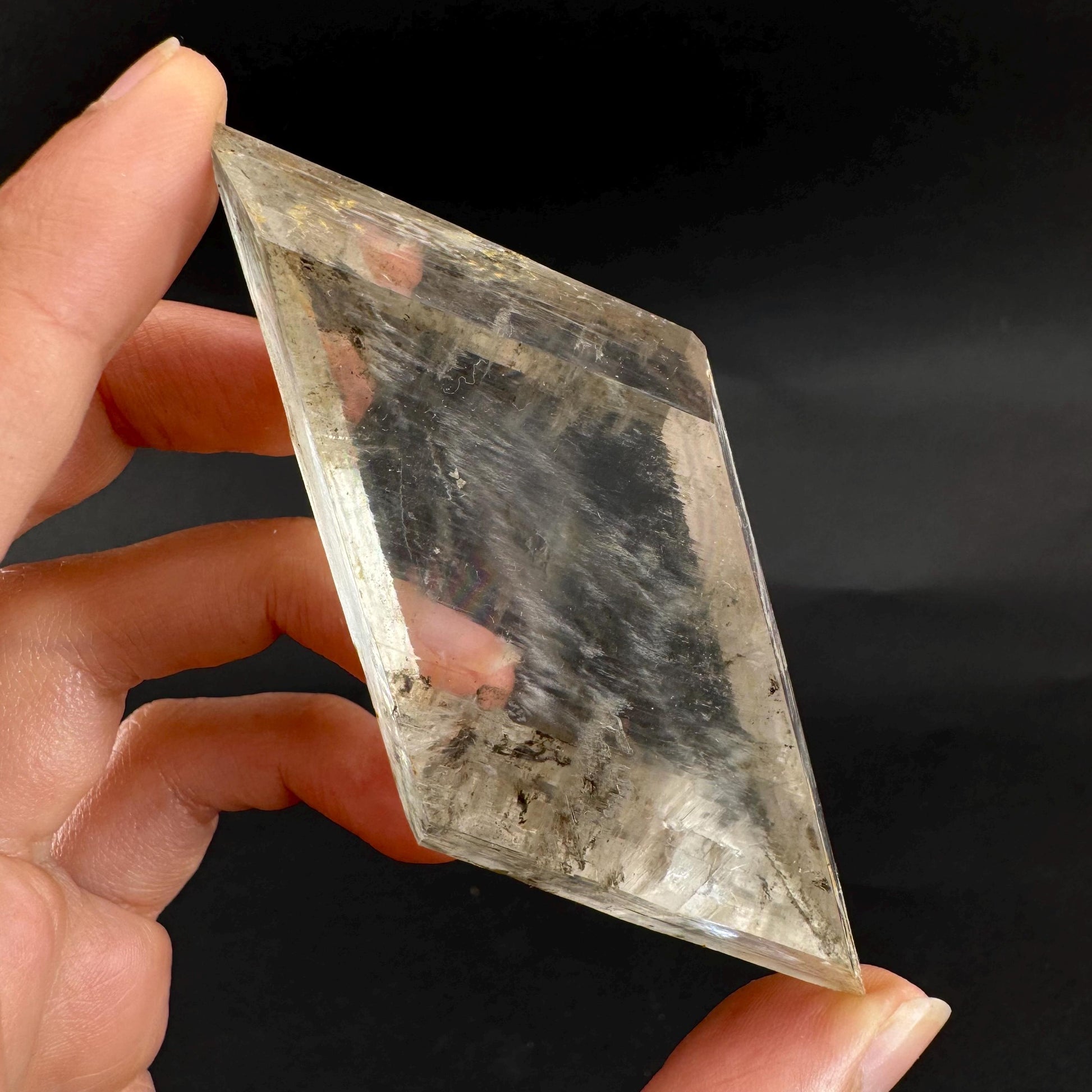 Hourglass Selenite | Phosphorescent UV Reactive Gypsum Crystal from Canada