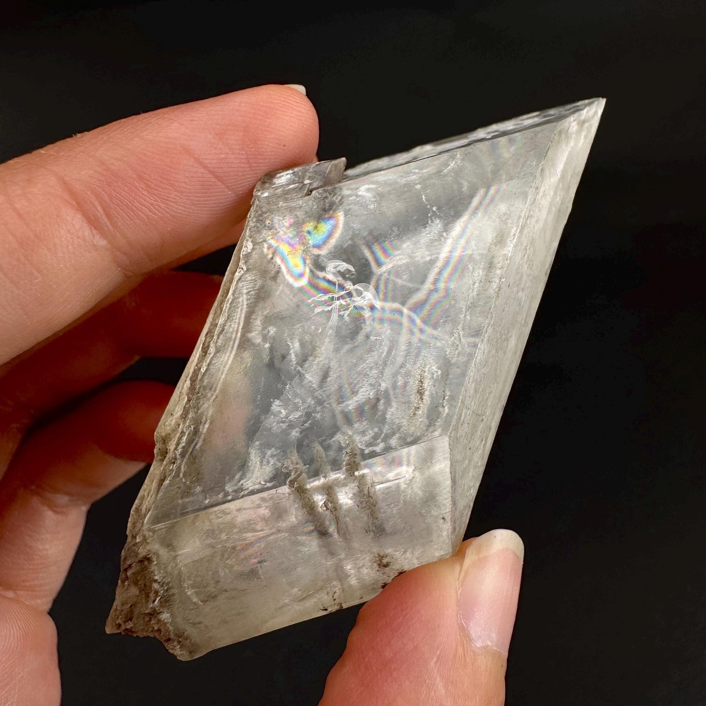 Hourglass Selenite | Phosphorescent UV Reactive Gypsum Crystal from Canada