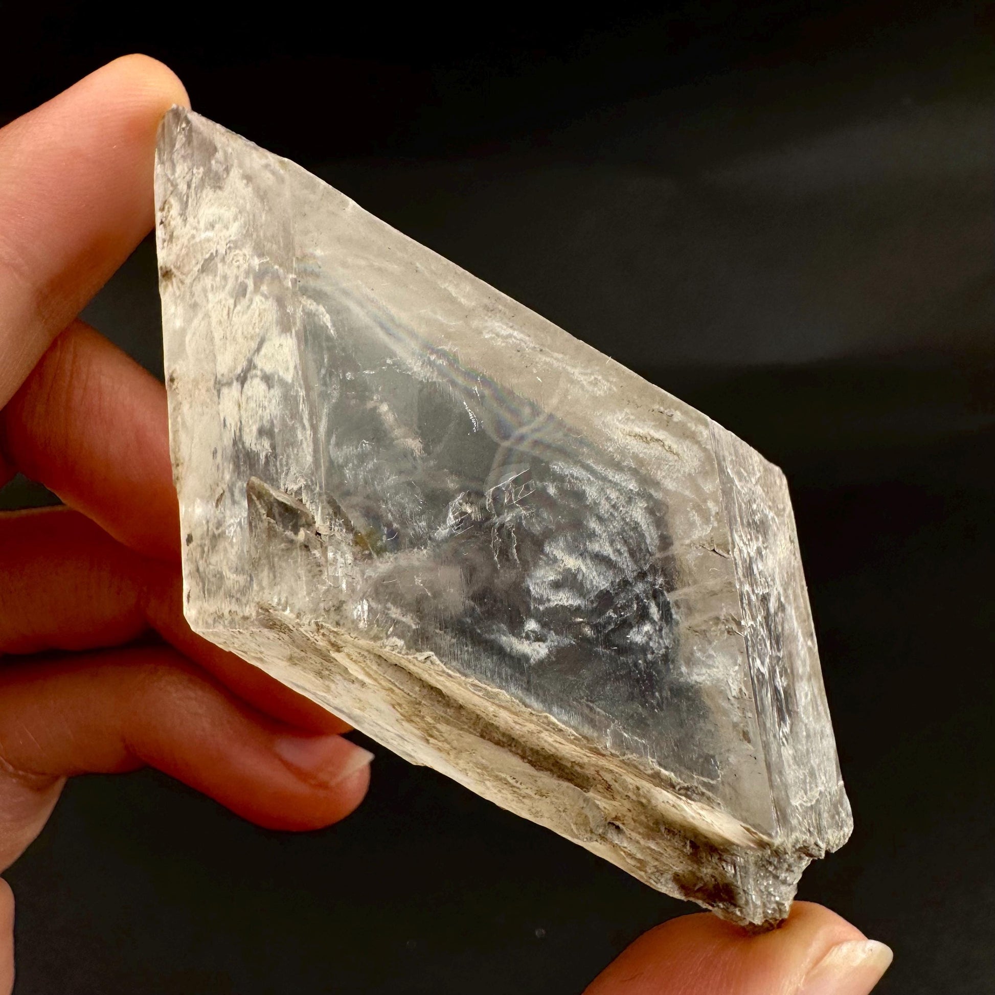 Hourglass Selenite | Phosphorescent UV Reactive Gypsum Crystal from Canada