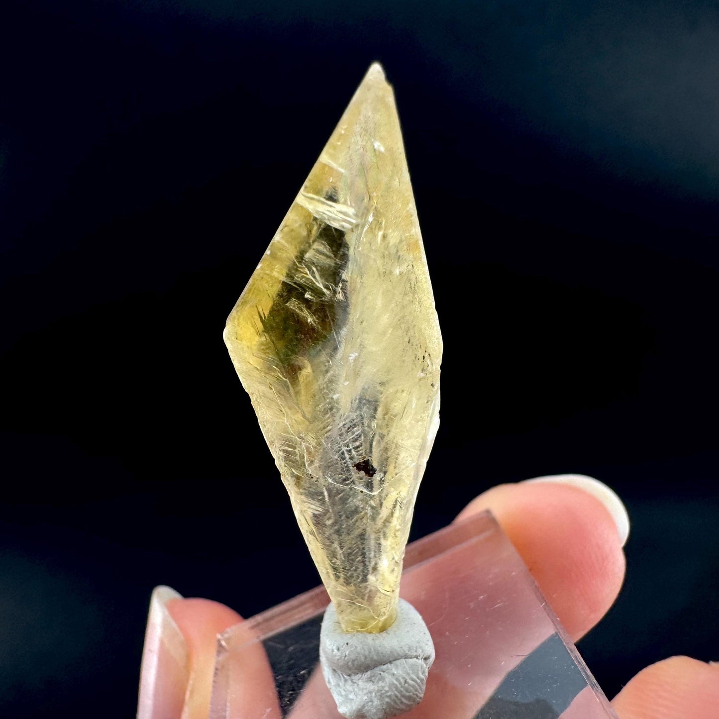 Golden Selenite Blade | Fluorescent UV Reactive Gypsum Crystal