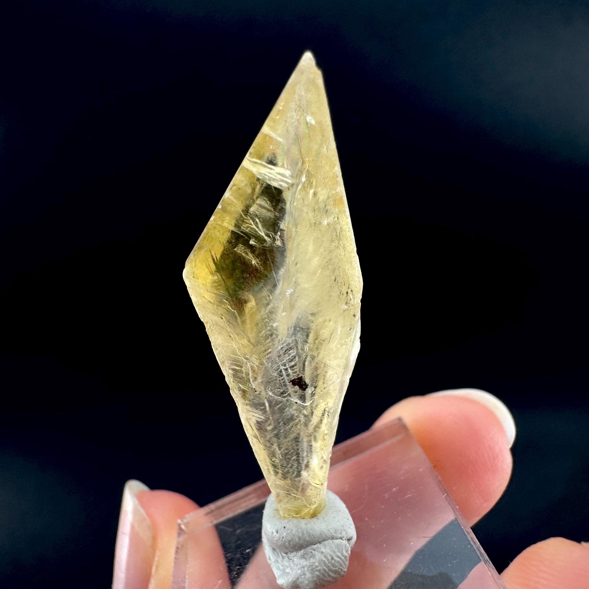 Golden Selenite Blade | Fluorescent UV Reactive Gypsum Crystal
