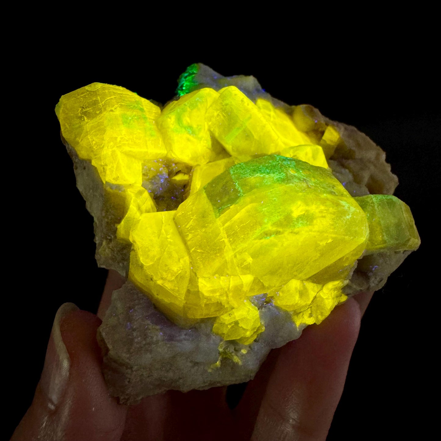 Pink Fluorapatite on Albite | UV reactive crystal, rare mineral specimen from Pakistan
